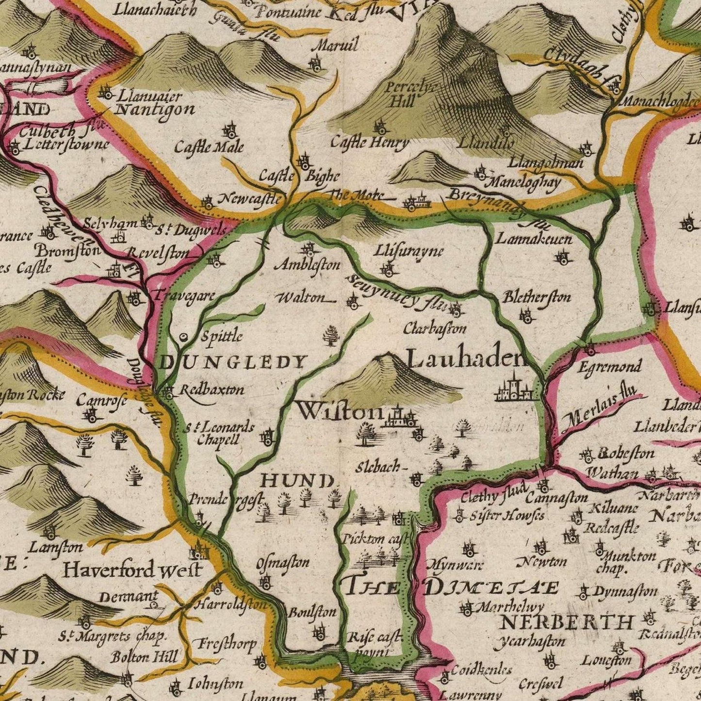 detail of the map from the centre 