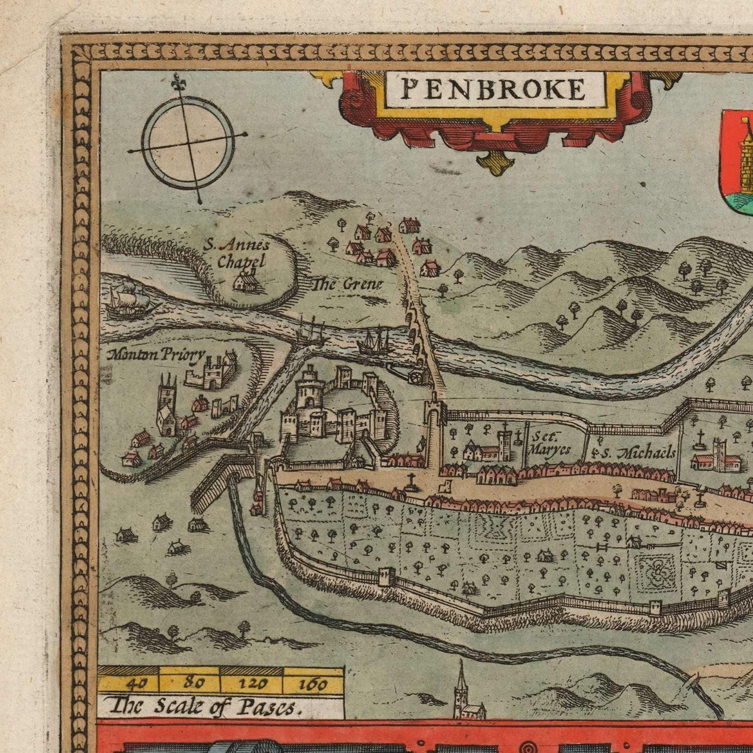 detail of the map from the top left corner