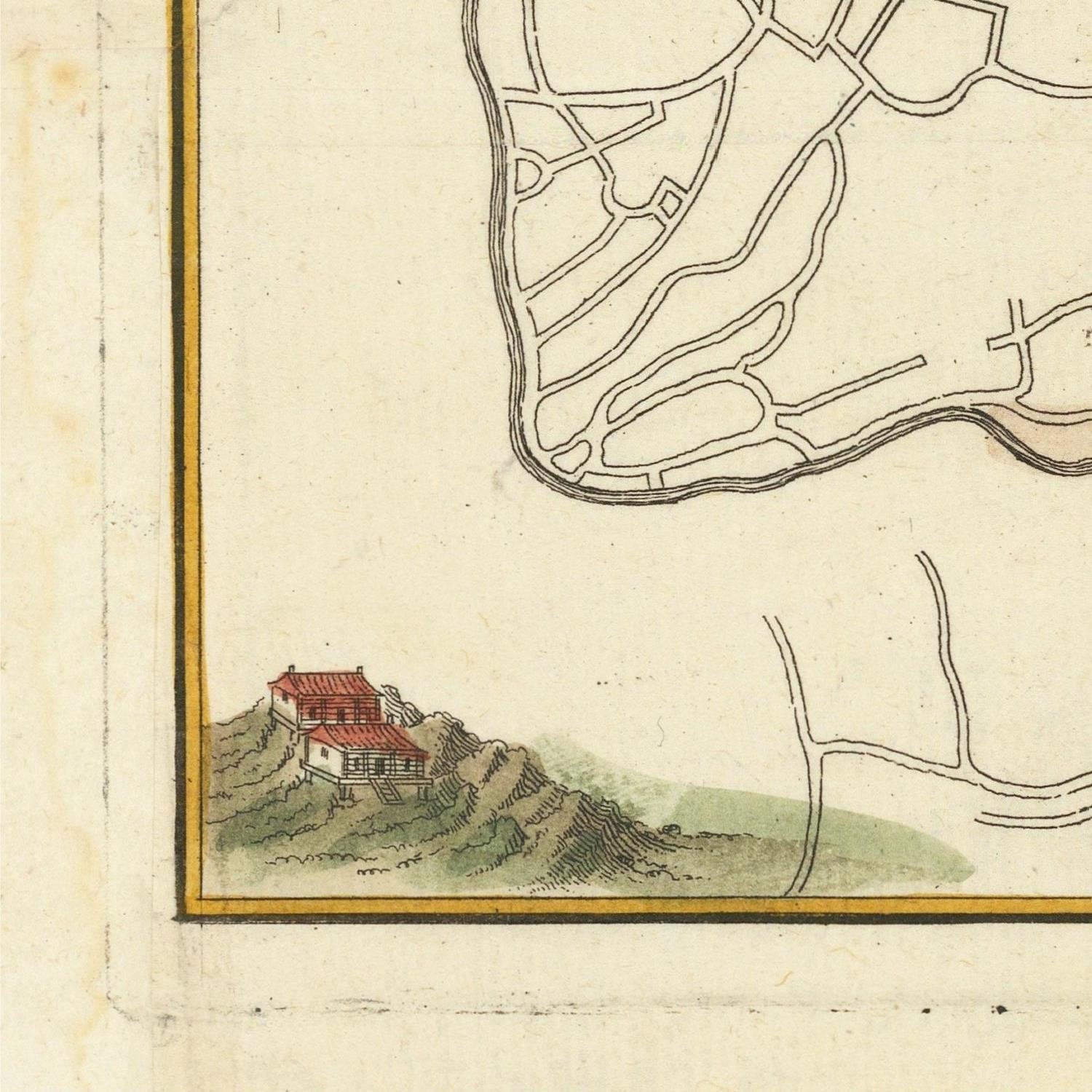 detail of the map from the bottom left corner