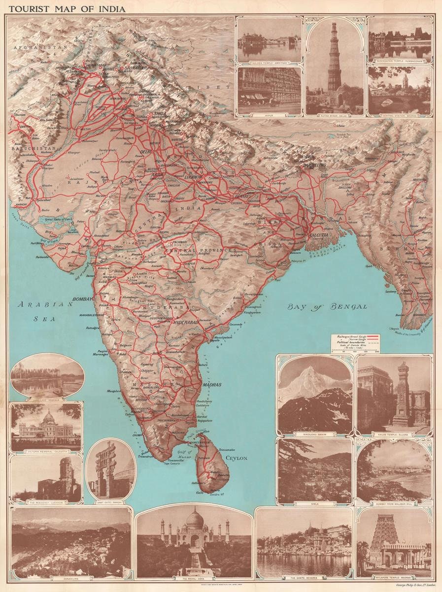 presentation of the map reproduction without a frame