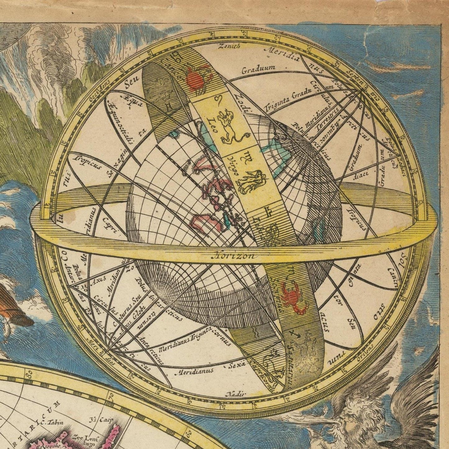 detail of the map from the top right corner