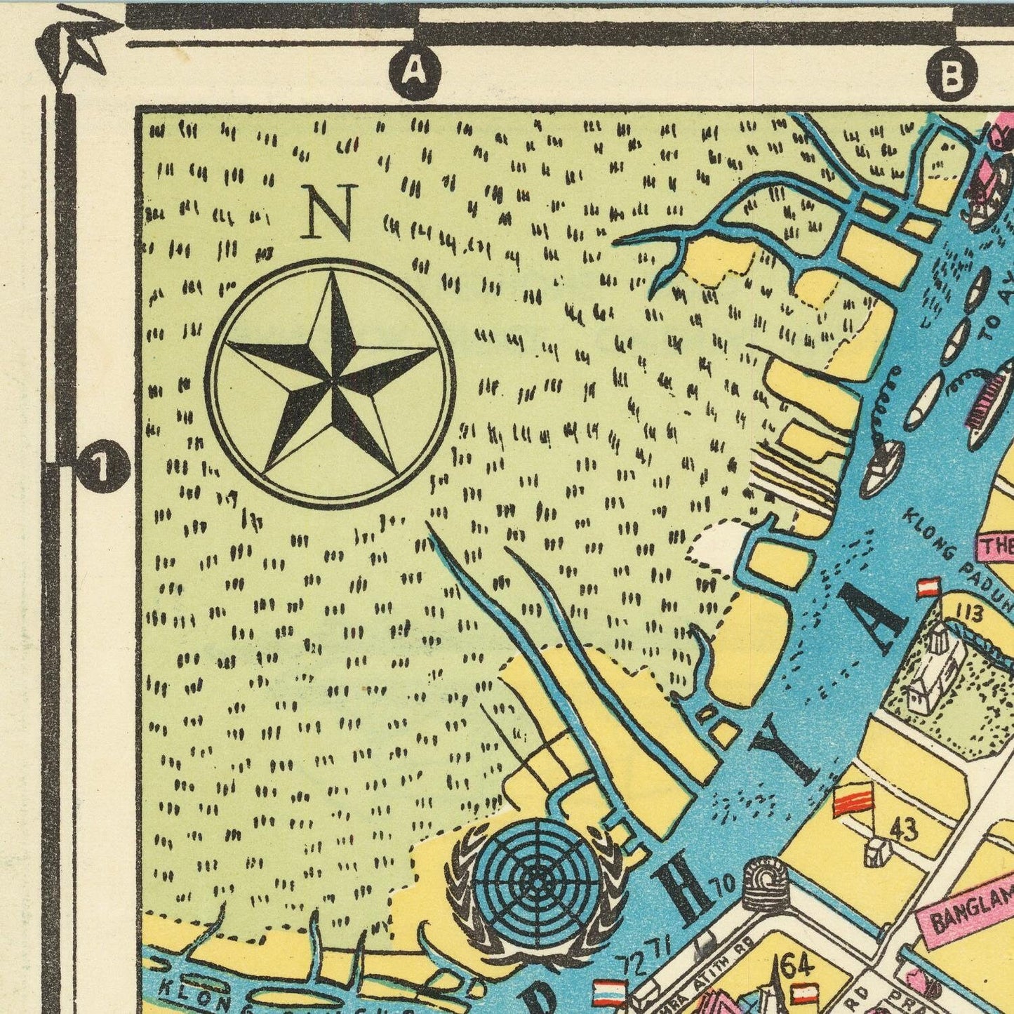 detail of the map from the top left corner