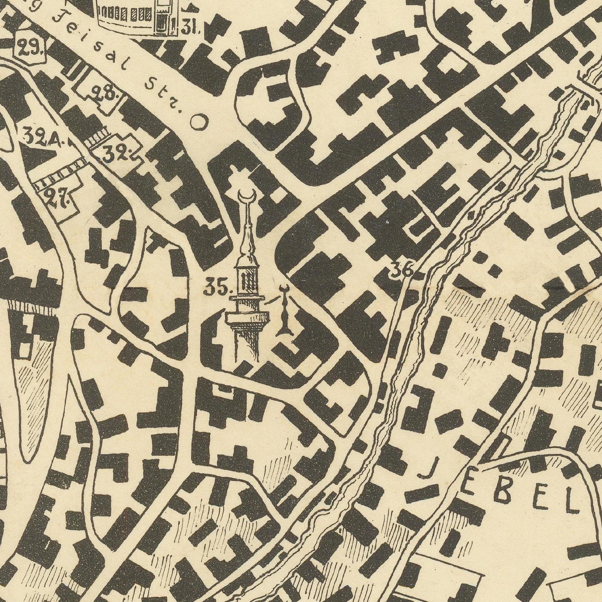 detail of the map from the centre 