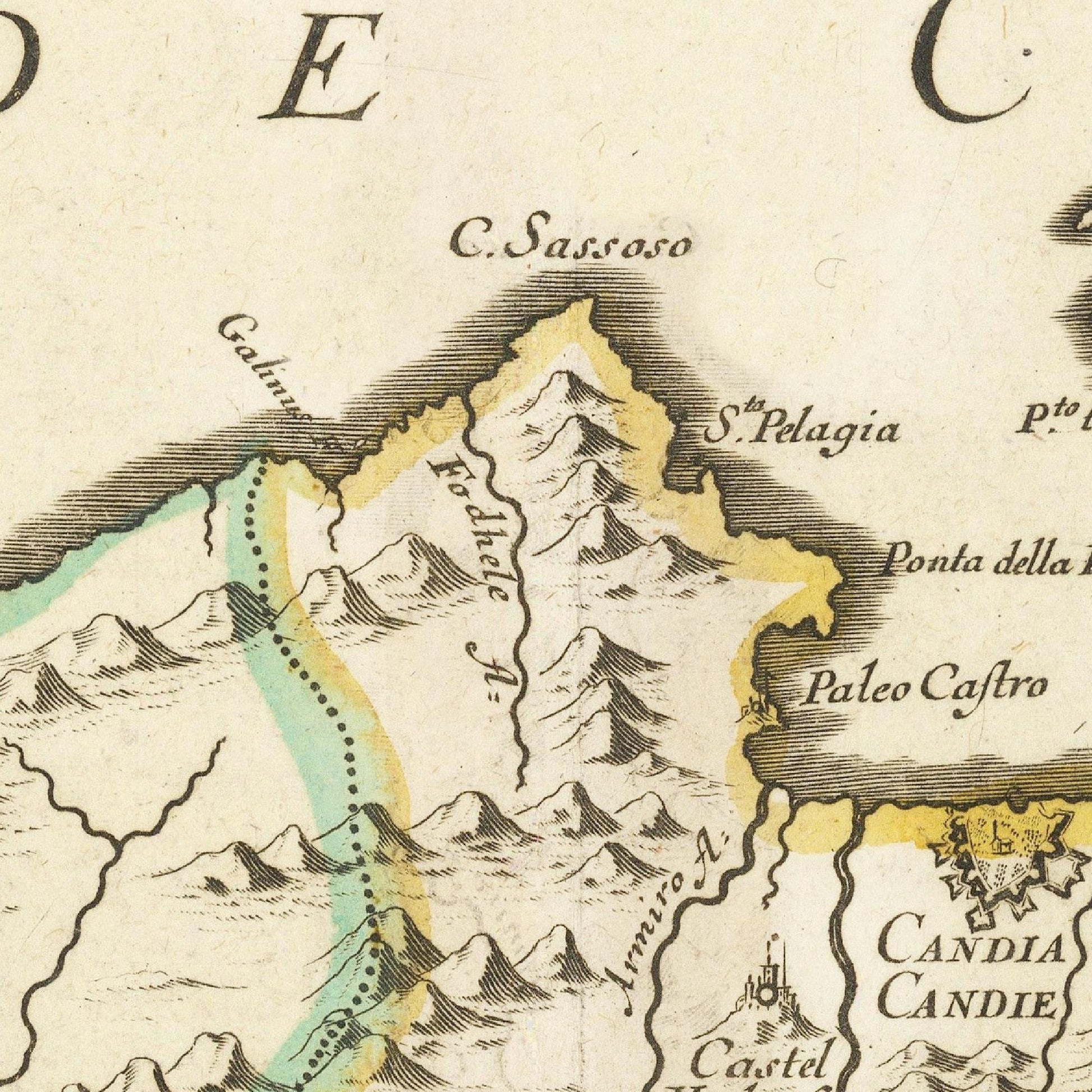 detail of the map from the centre 