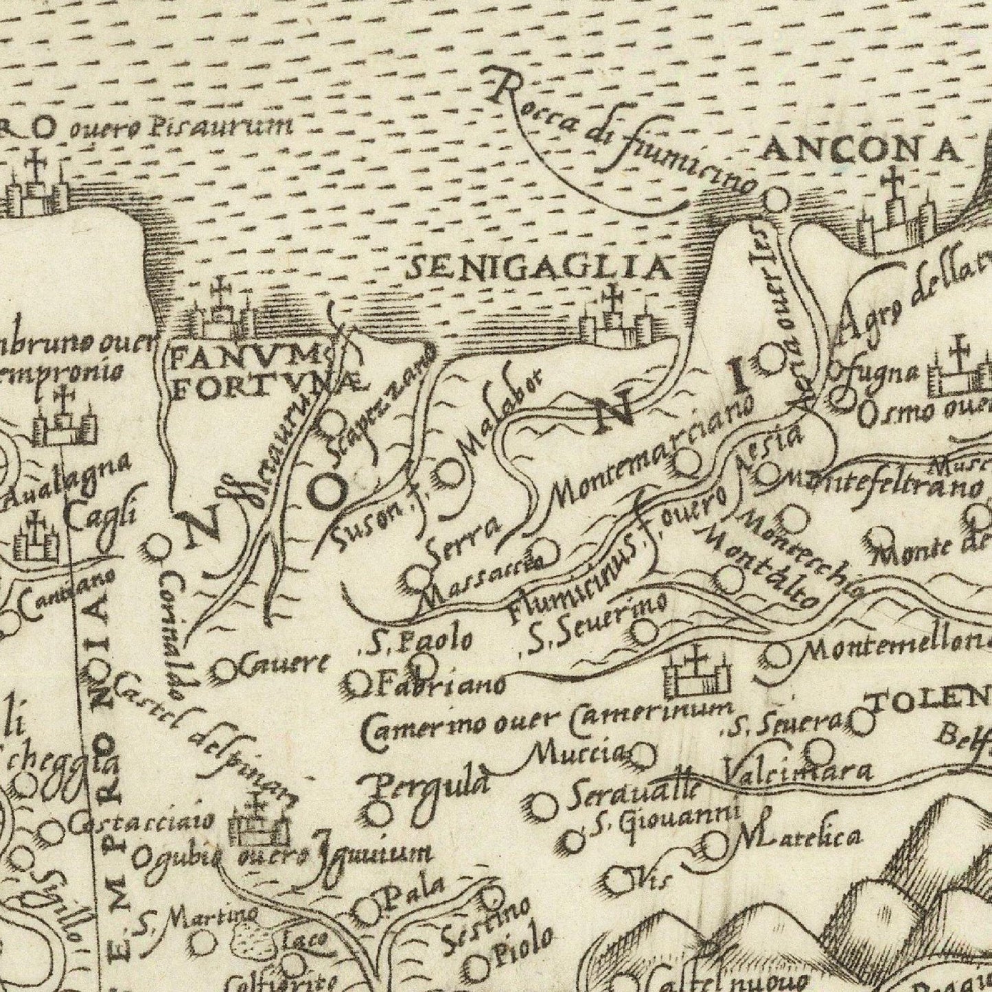 detail of the map from the centre 