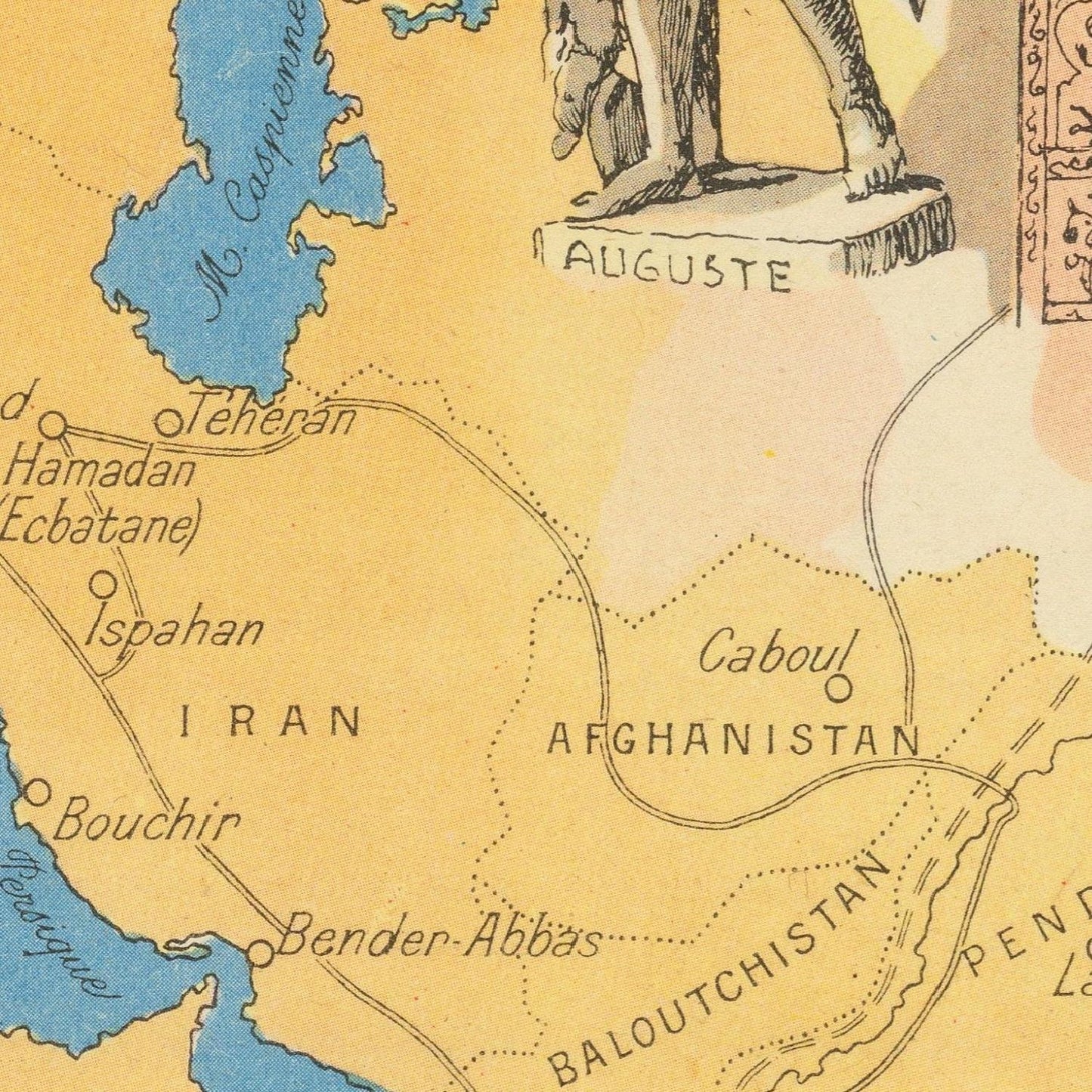 detail of the map from the centre 