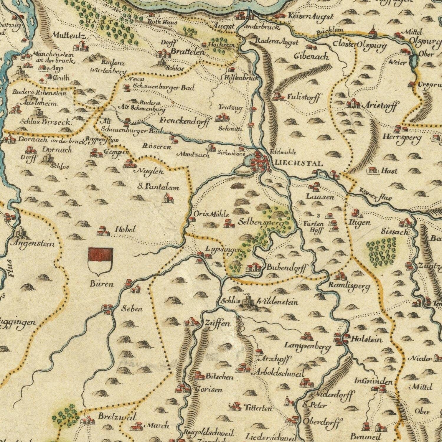 detail of the map from the centre left