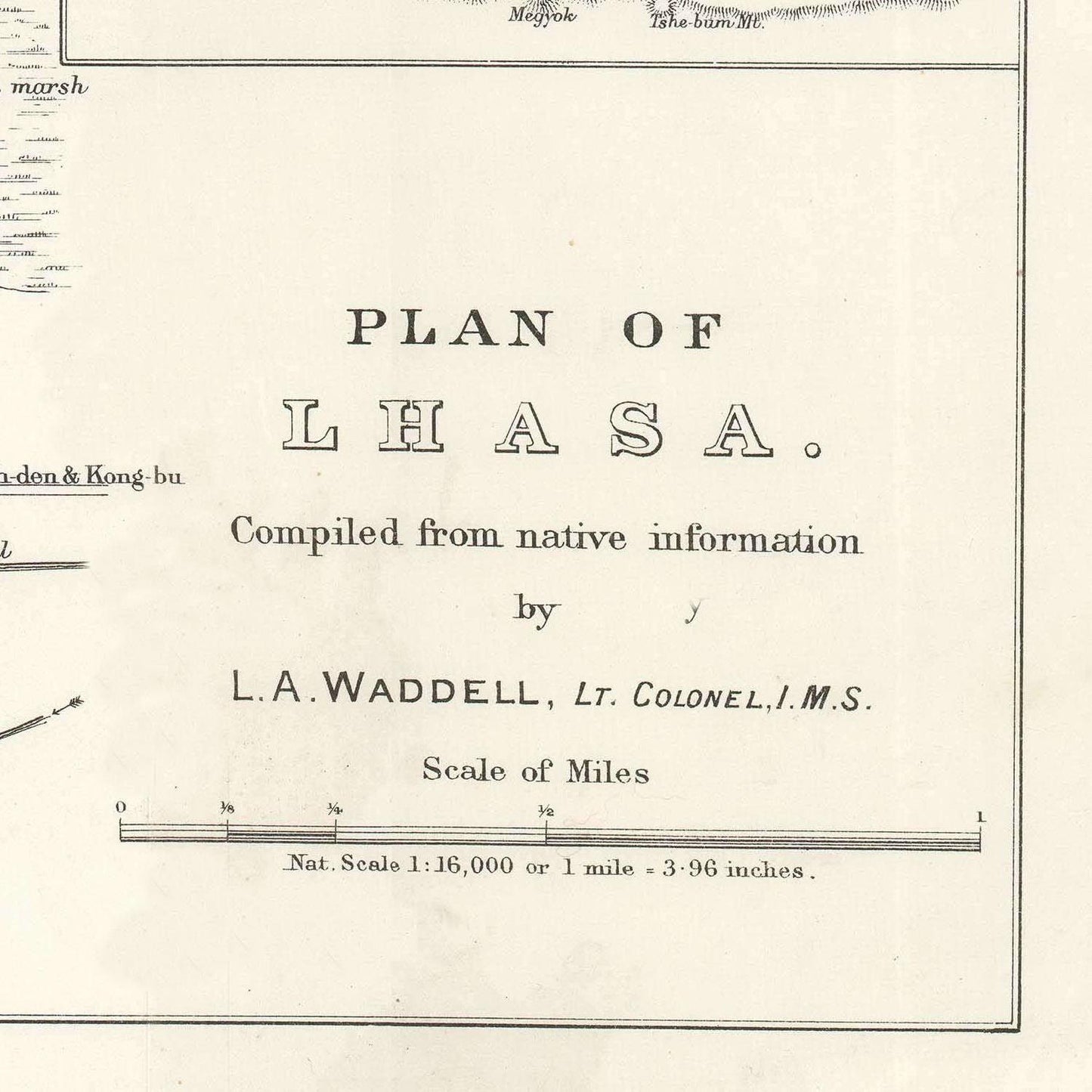 detail of the map from the bottom right corner