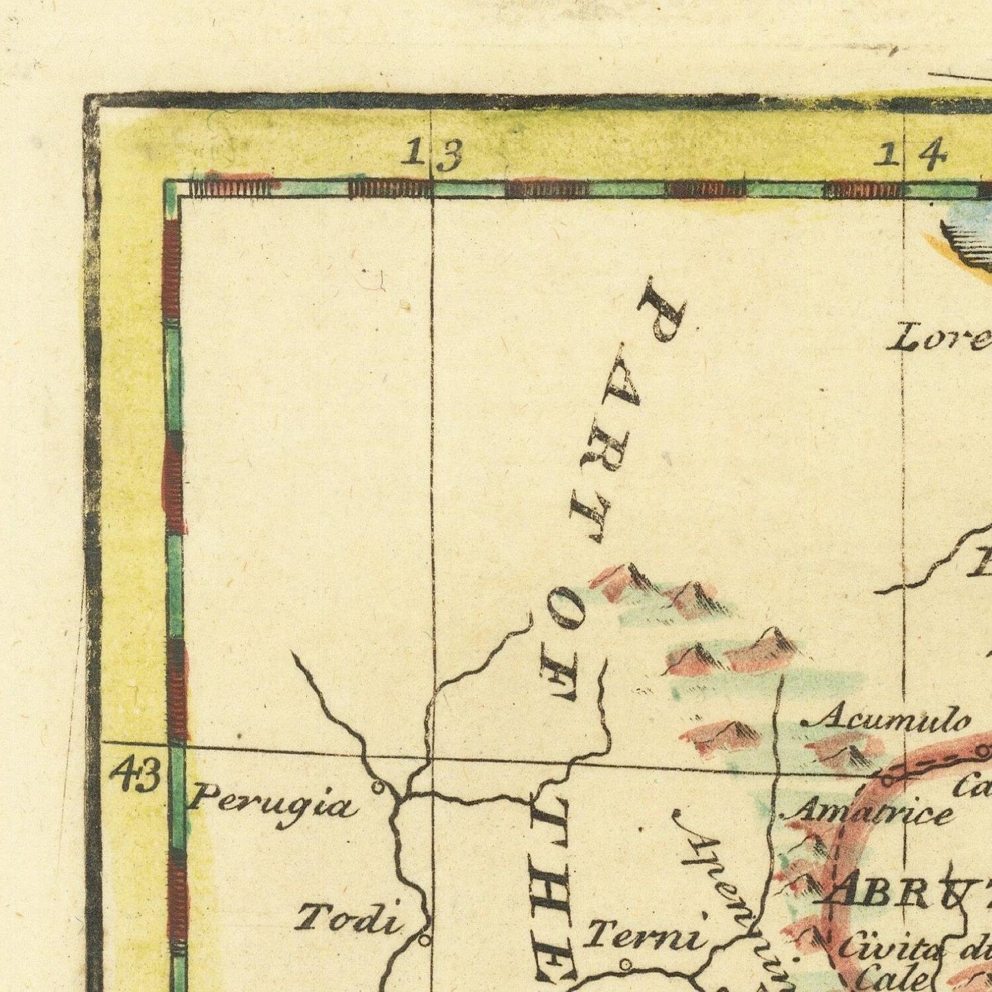 detail of the map from the top left corner