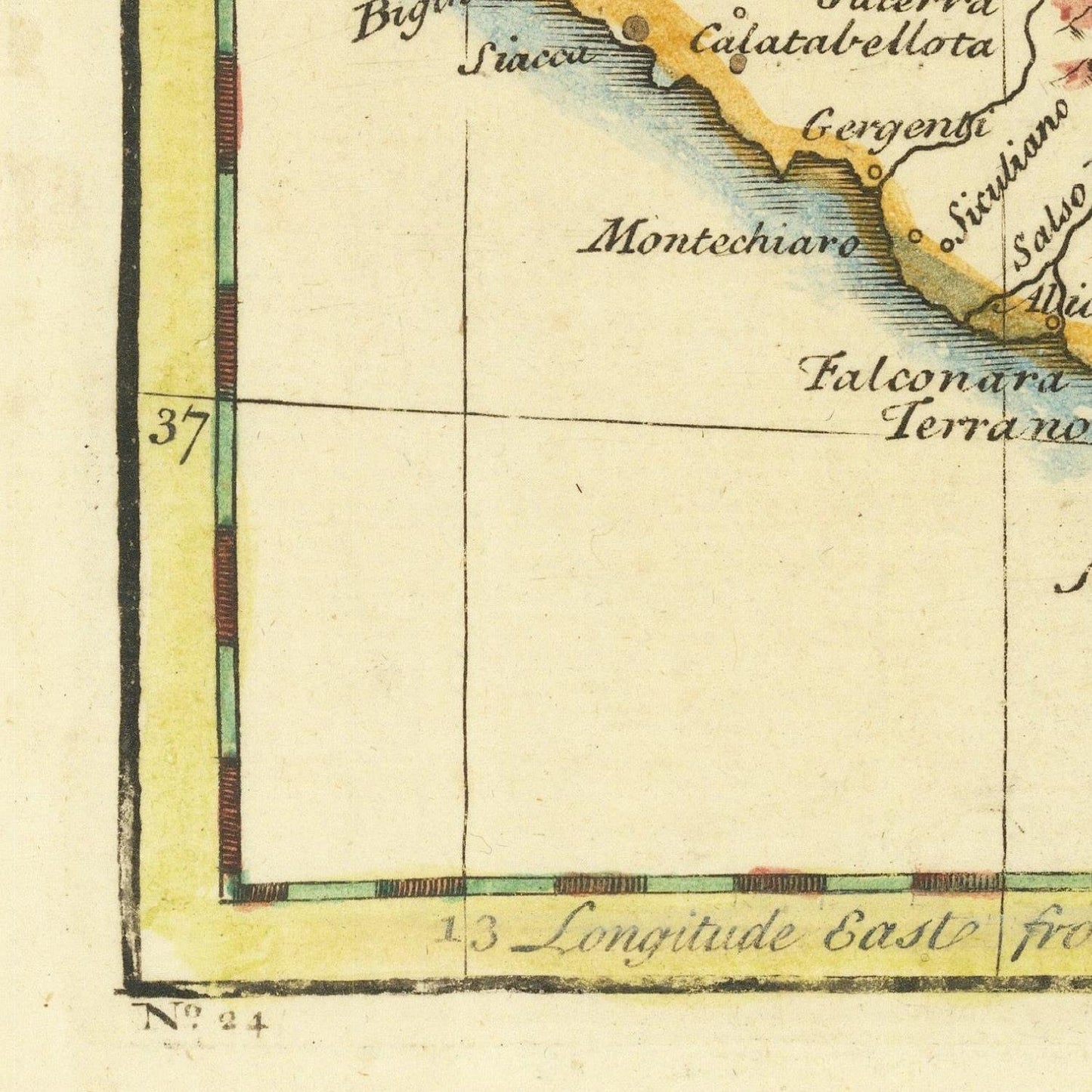 detail of the map from the bottom left corner