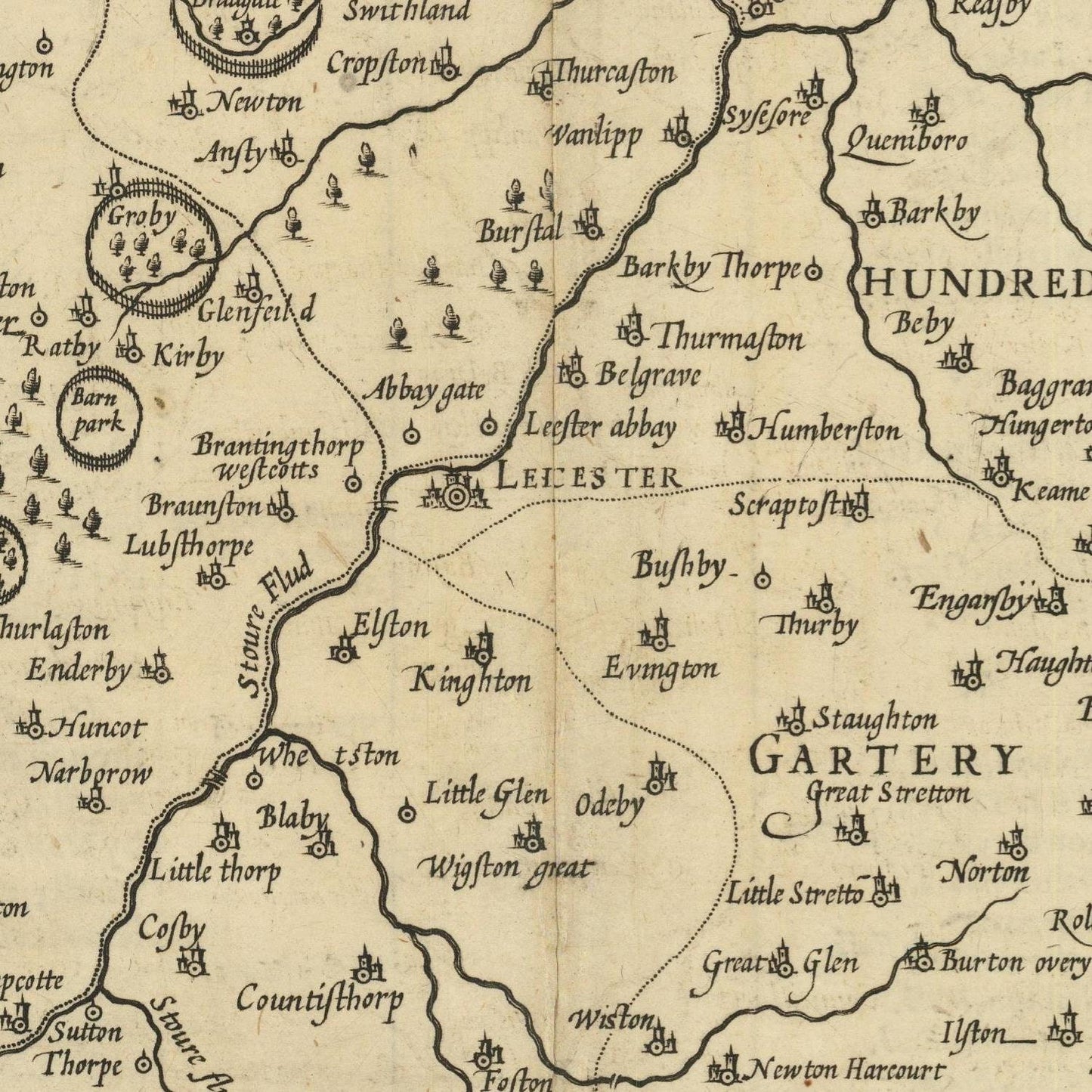 detail of the map from the centre 