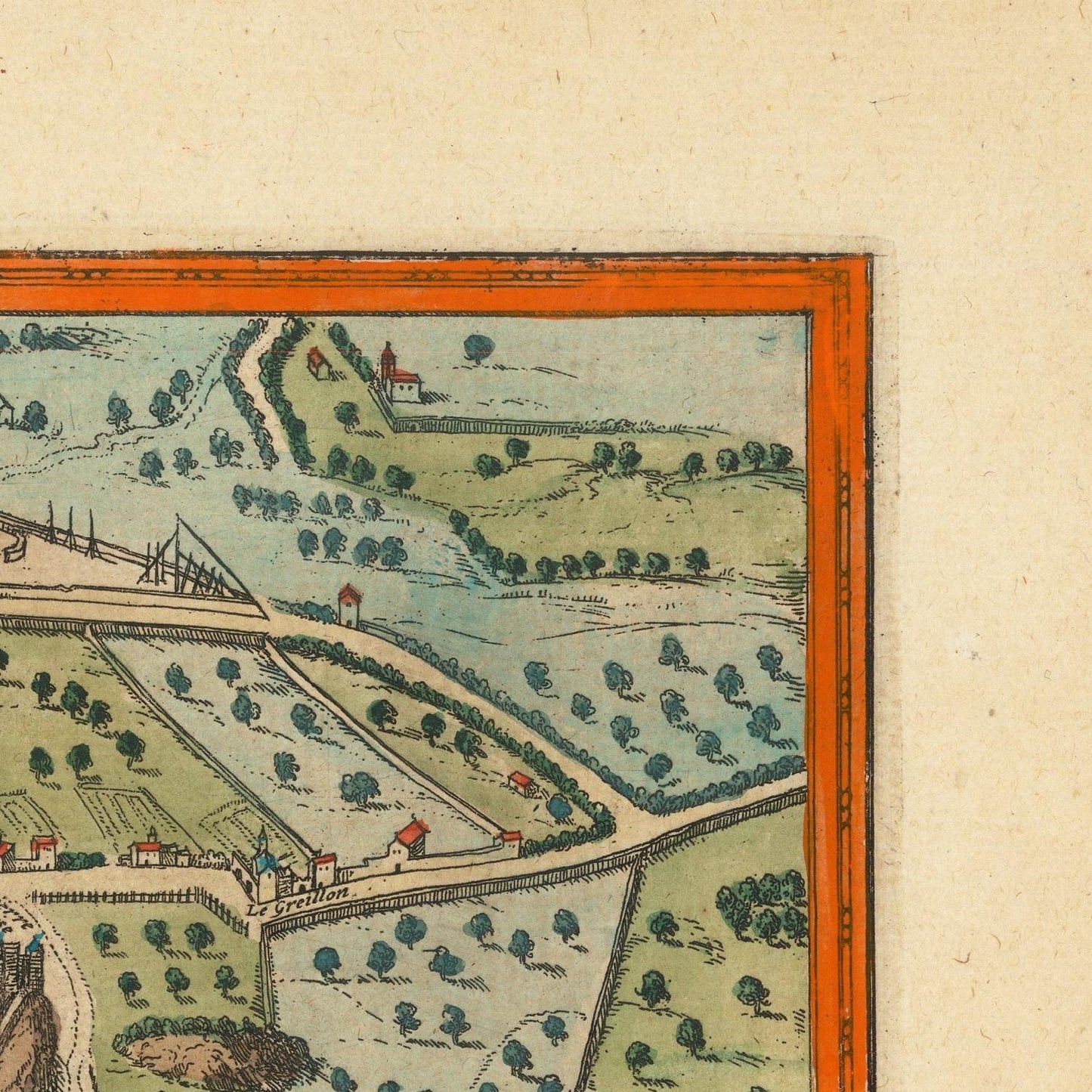 detail of the map from the top right corner