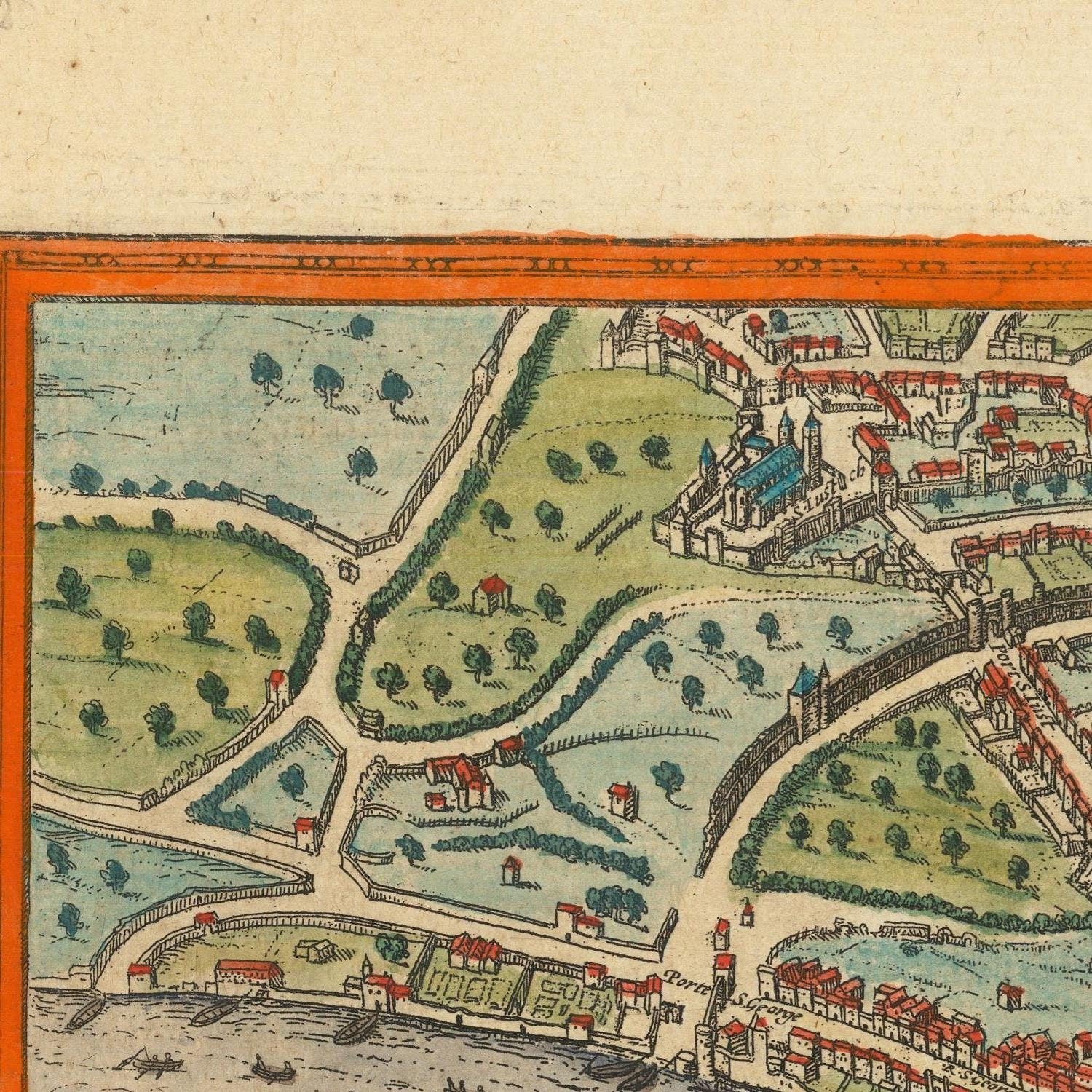 detail of the map from the centre left