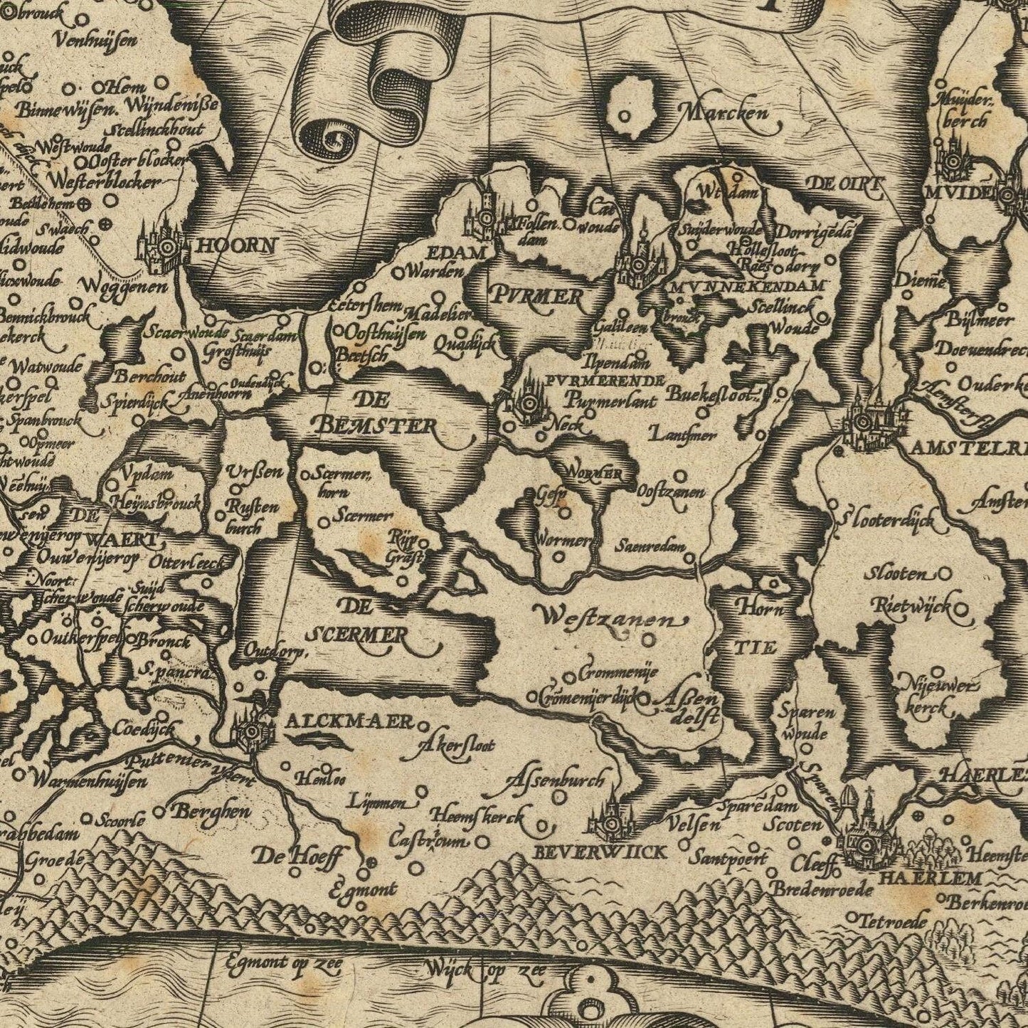 detail of the map from the centre 