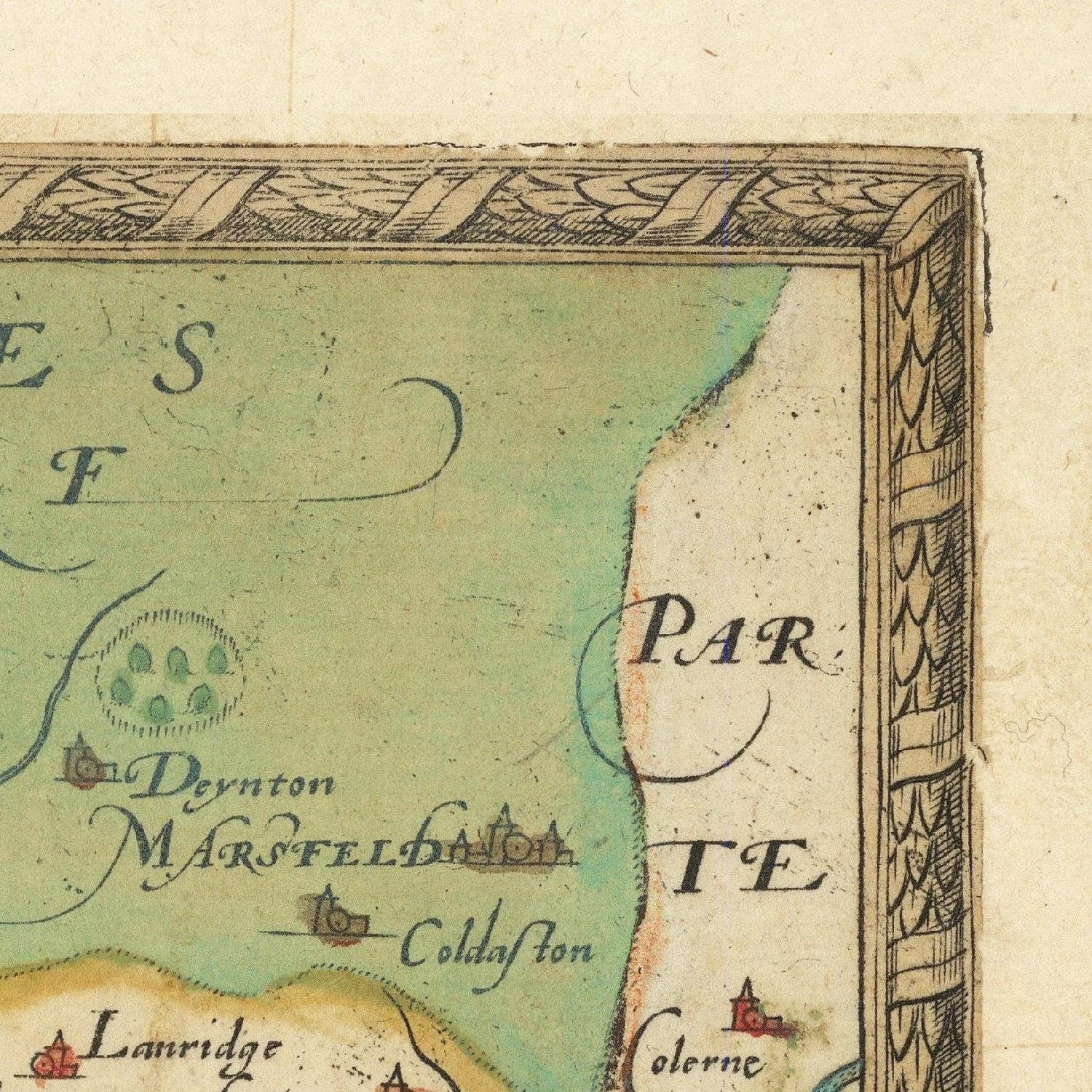 detail of the map from the top right corner