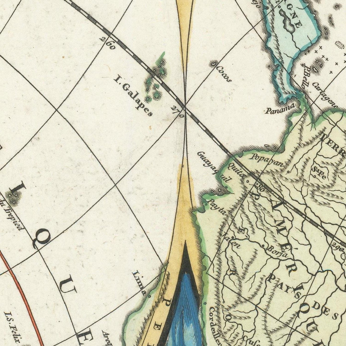 detail of the map from the centre 