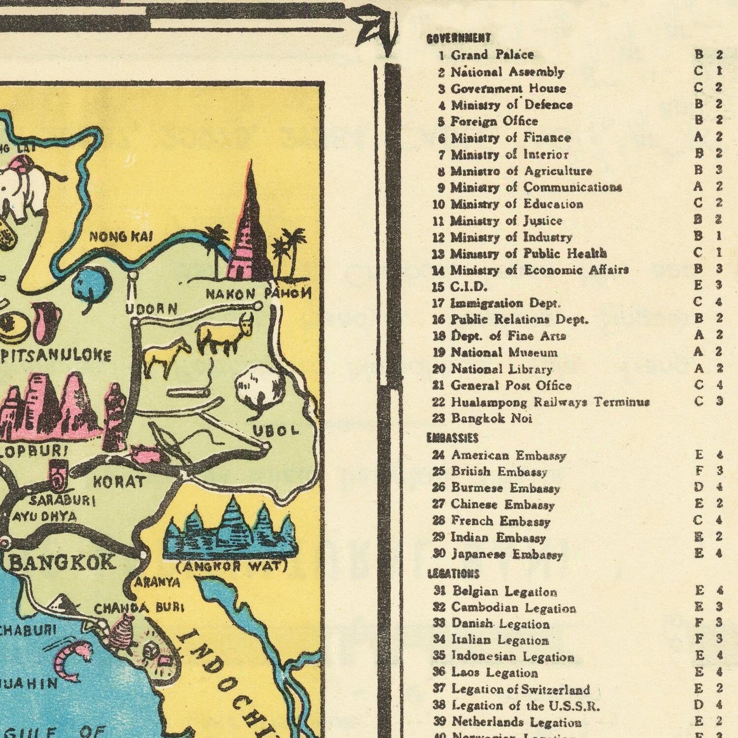 detail of the map from the top right corner