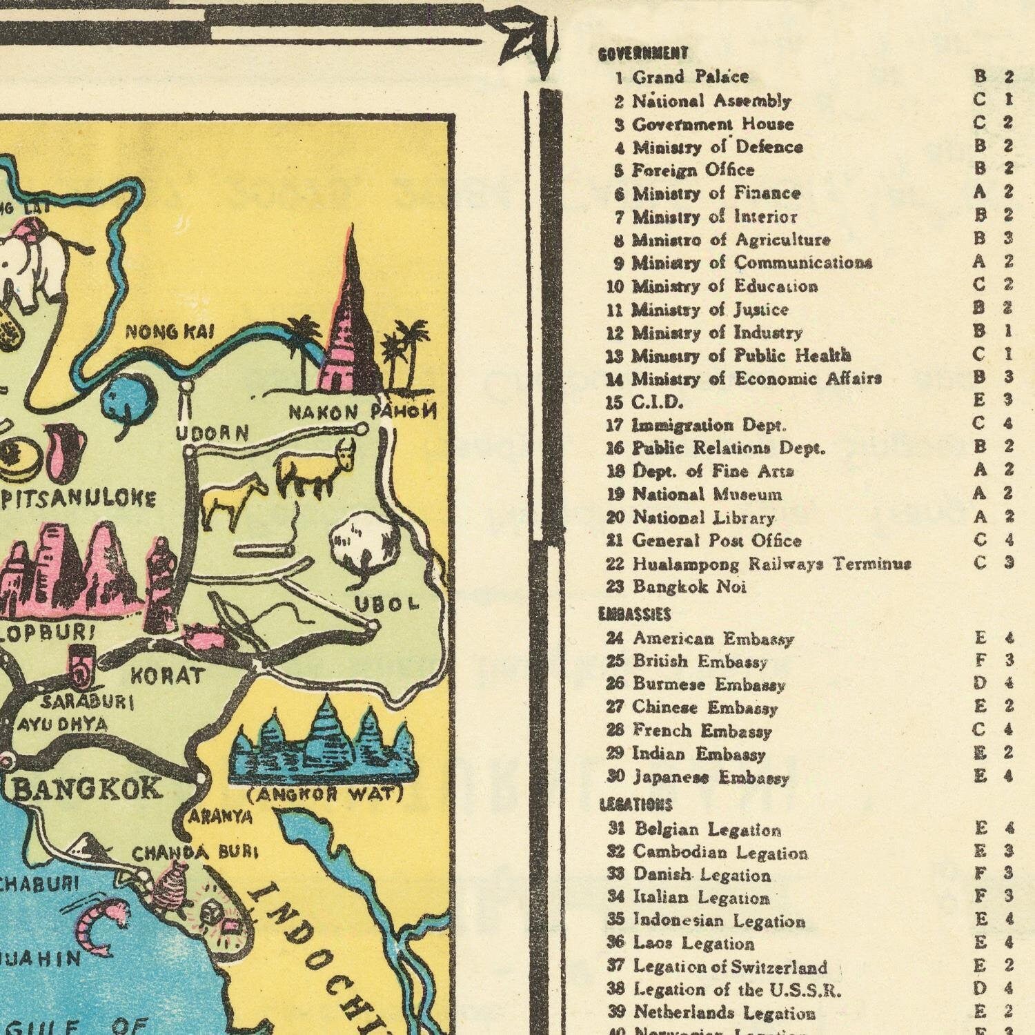 detail of the map from the top right corner