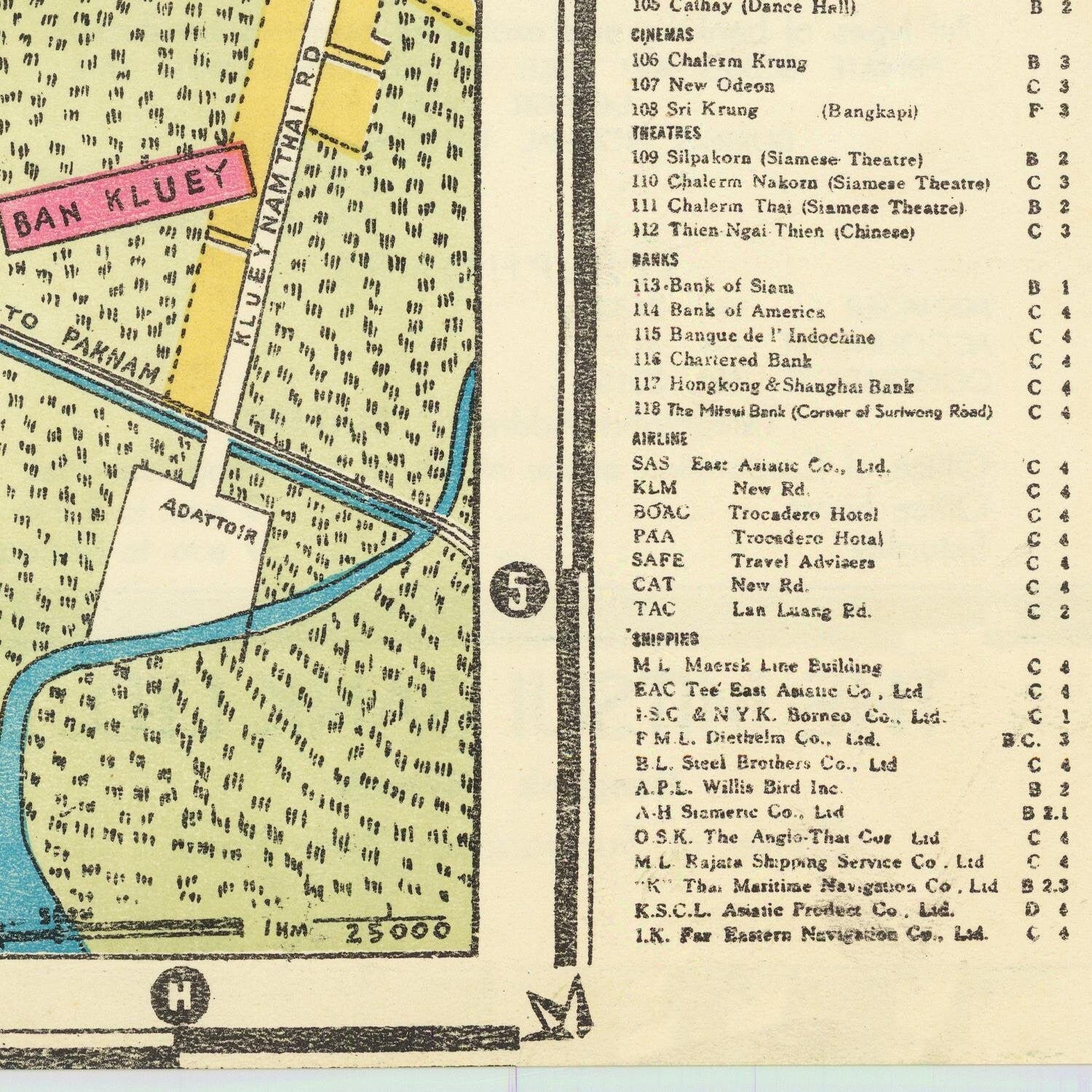 detail of the map from the bottom right corner