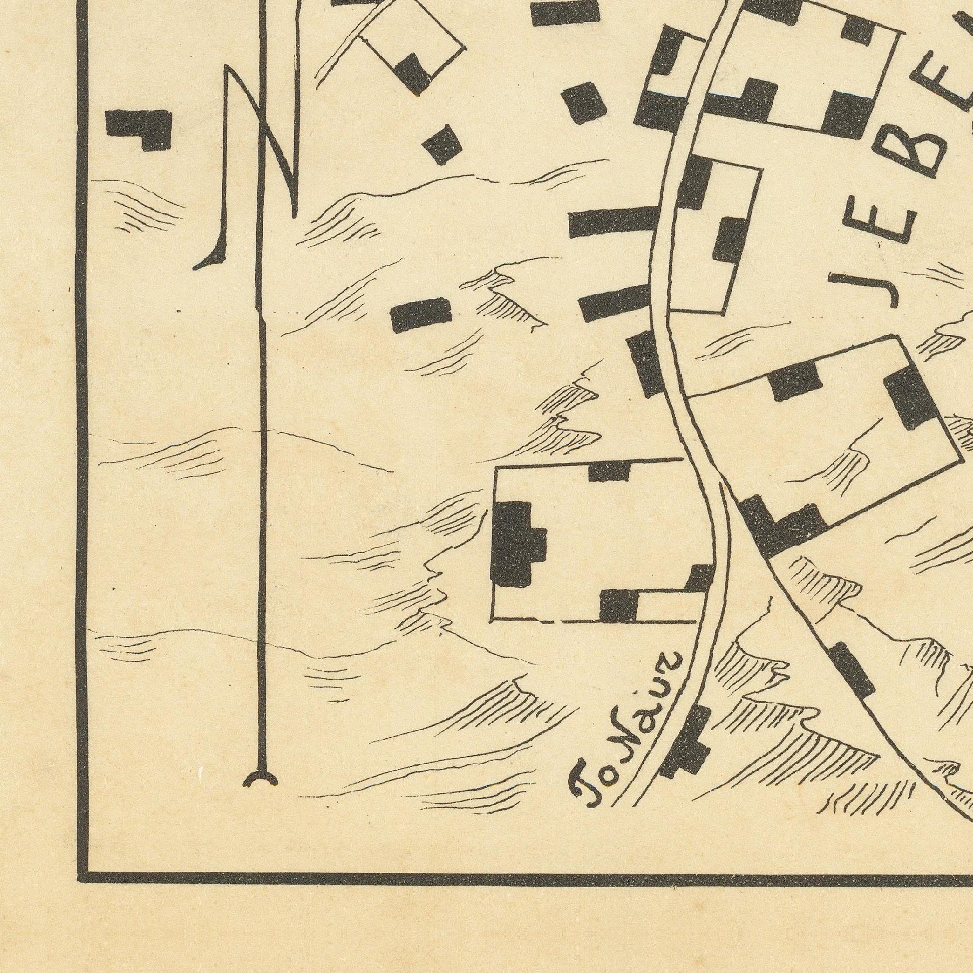 detail of the map from the bottom left corner