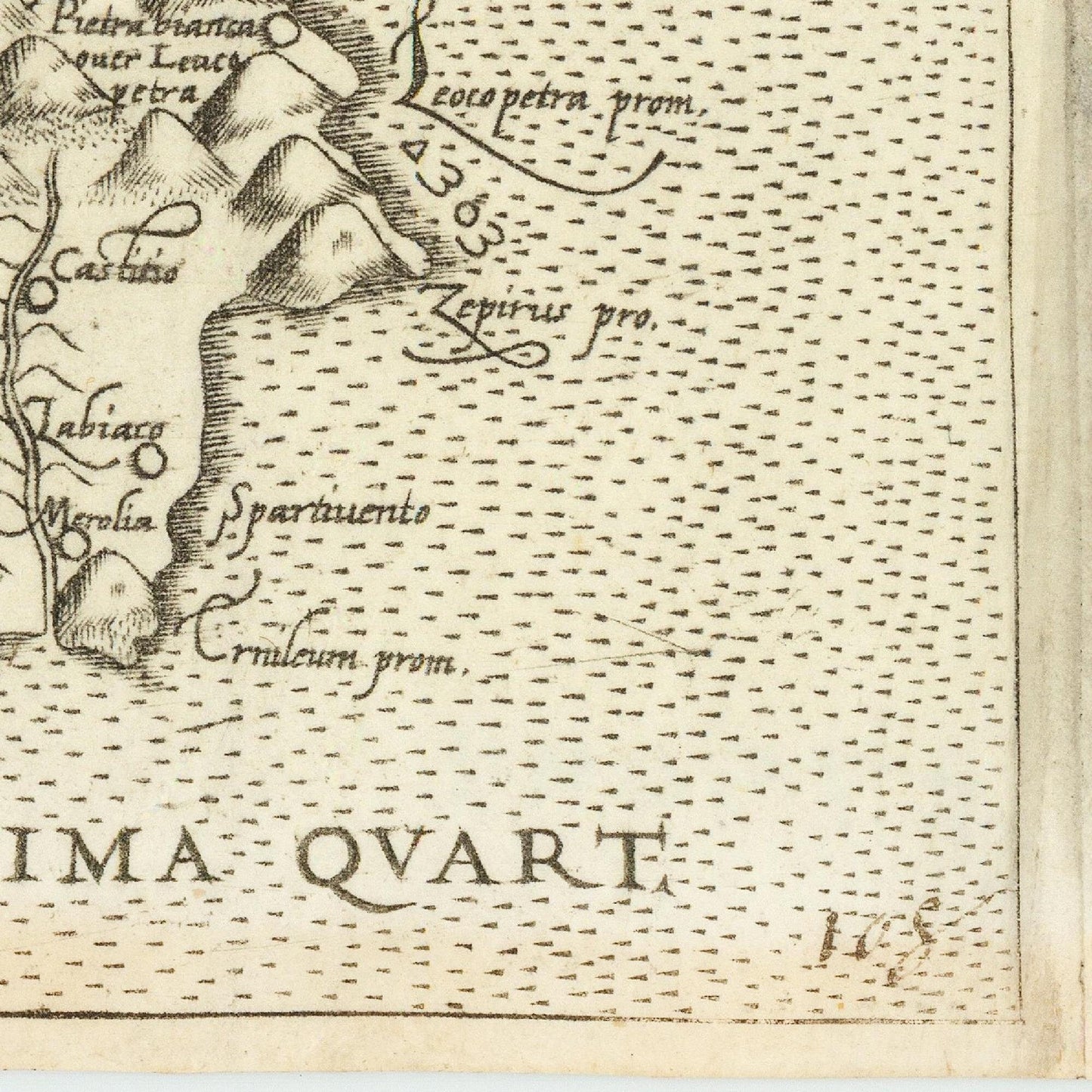 detail of the map from the bottom right corner