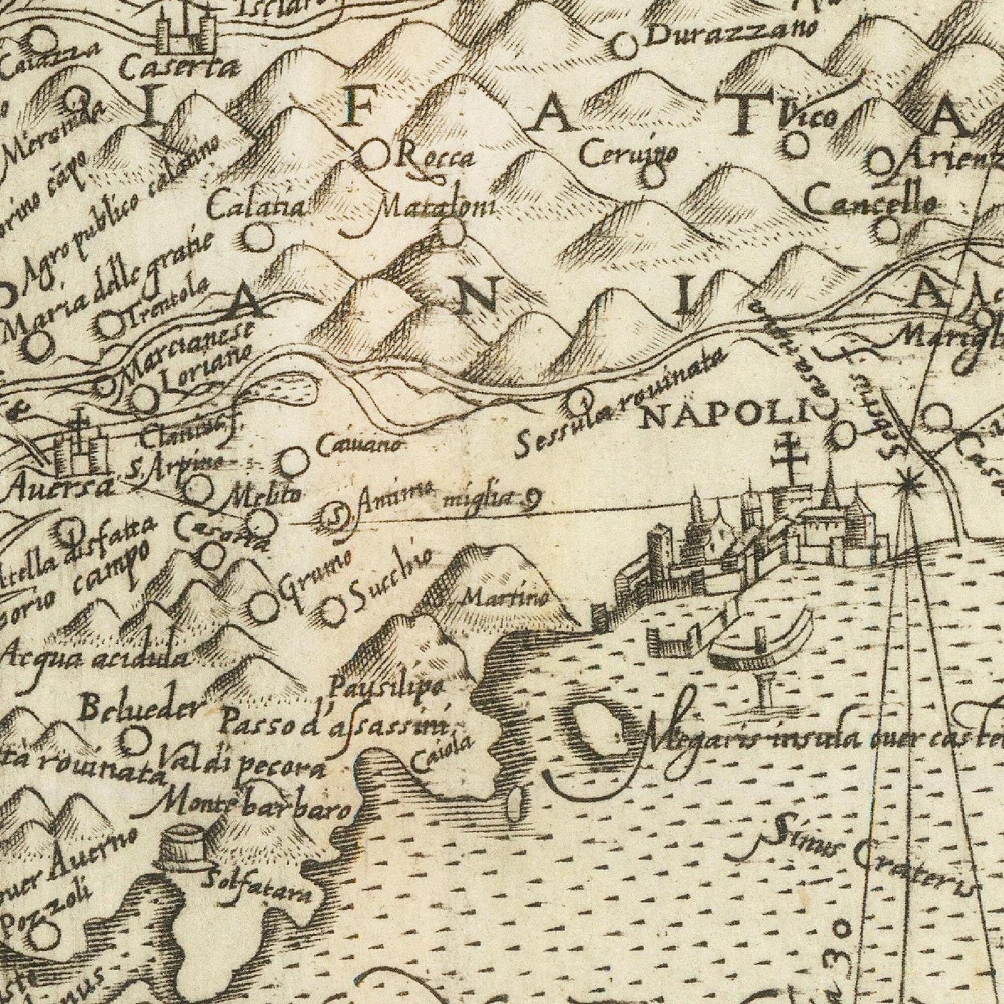 detail of the map from the centre left