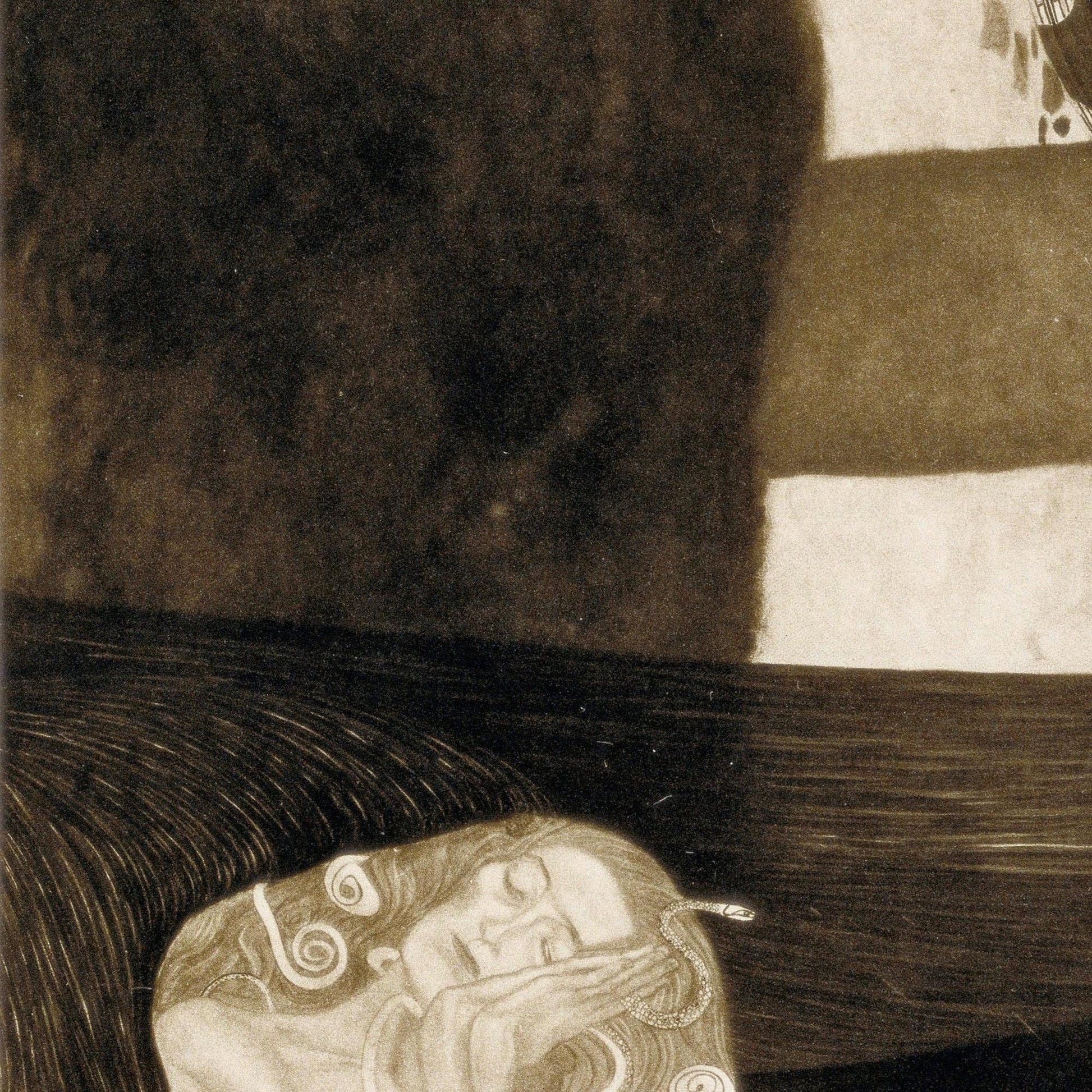detail of the fine art reproduction from the centre left