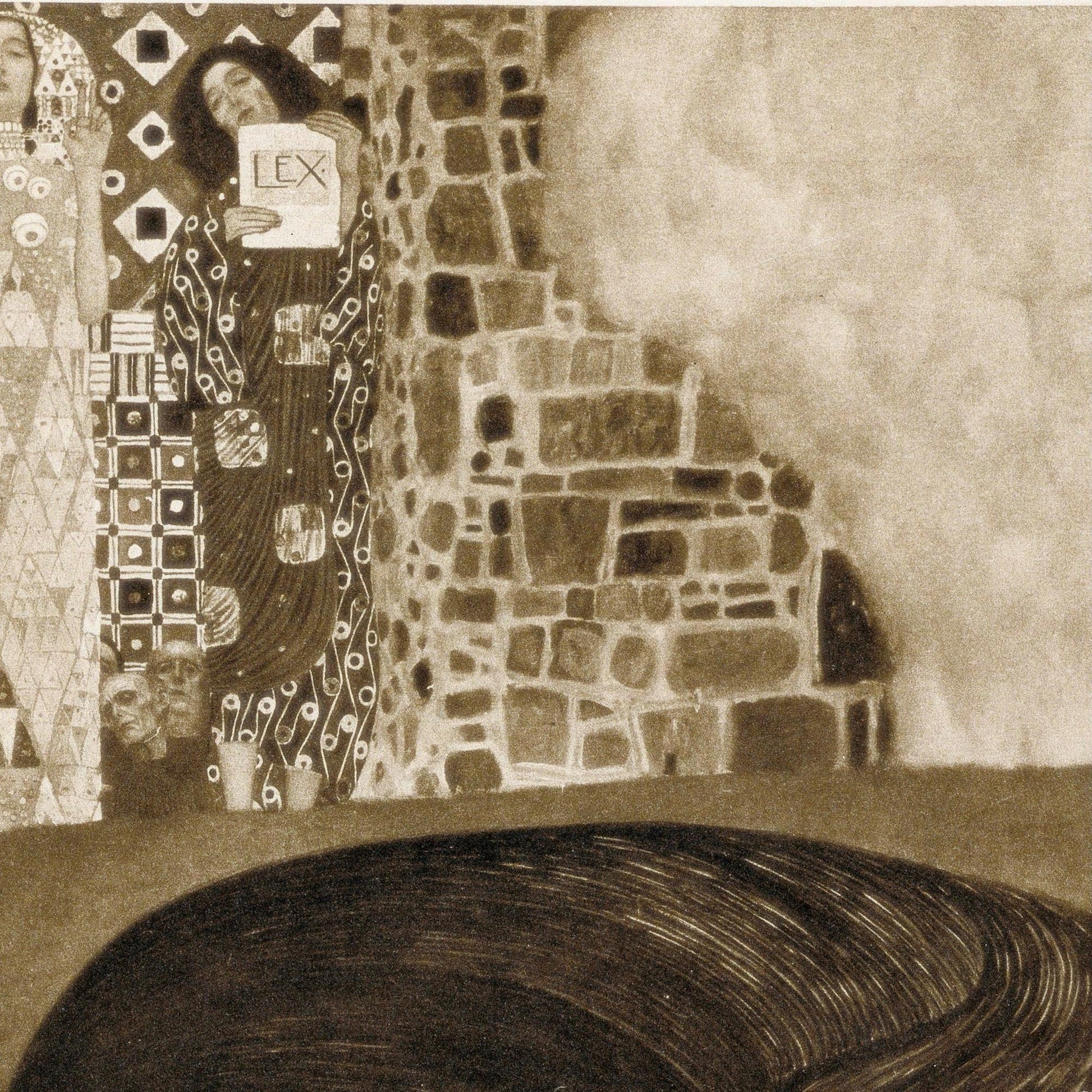 detail of the fine art reproduction from the top right corner