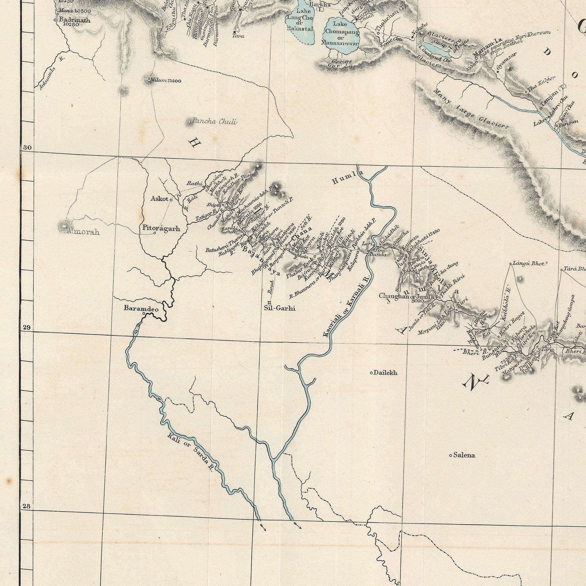 detail of the map from the centre left