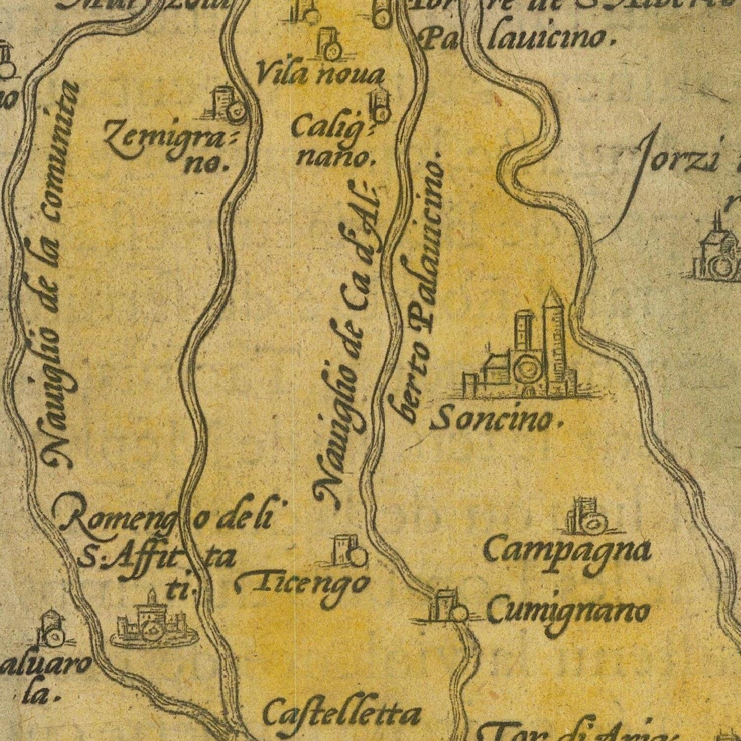 detail of the map from the centre left