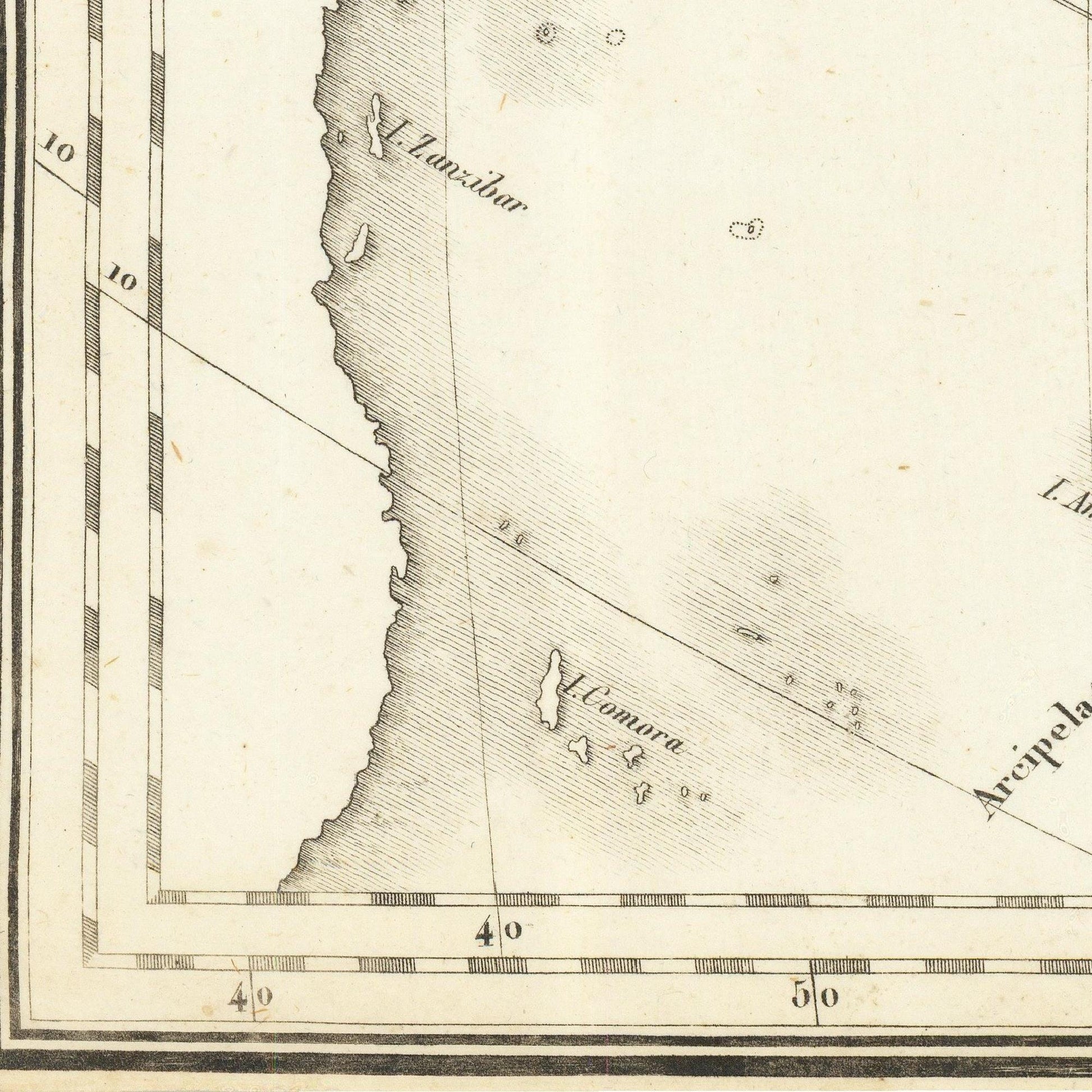 detail of the map from the bottom left corner