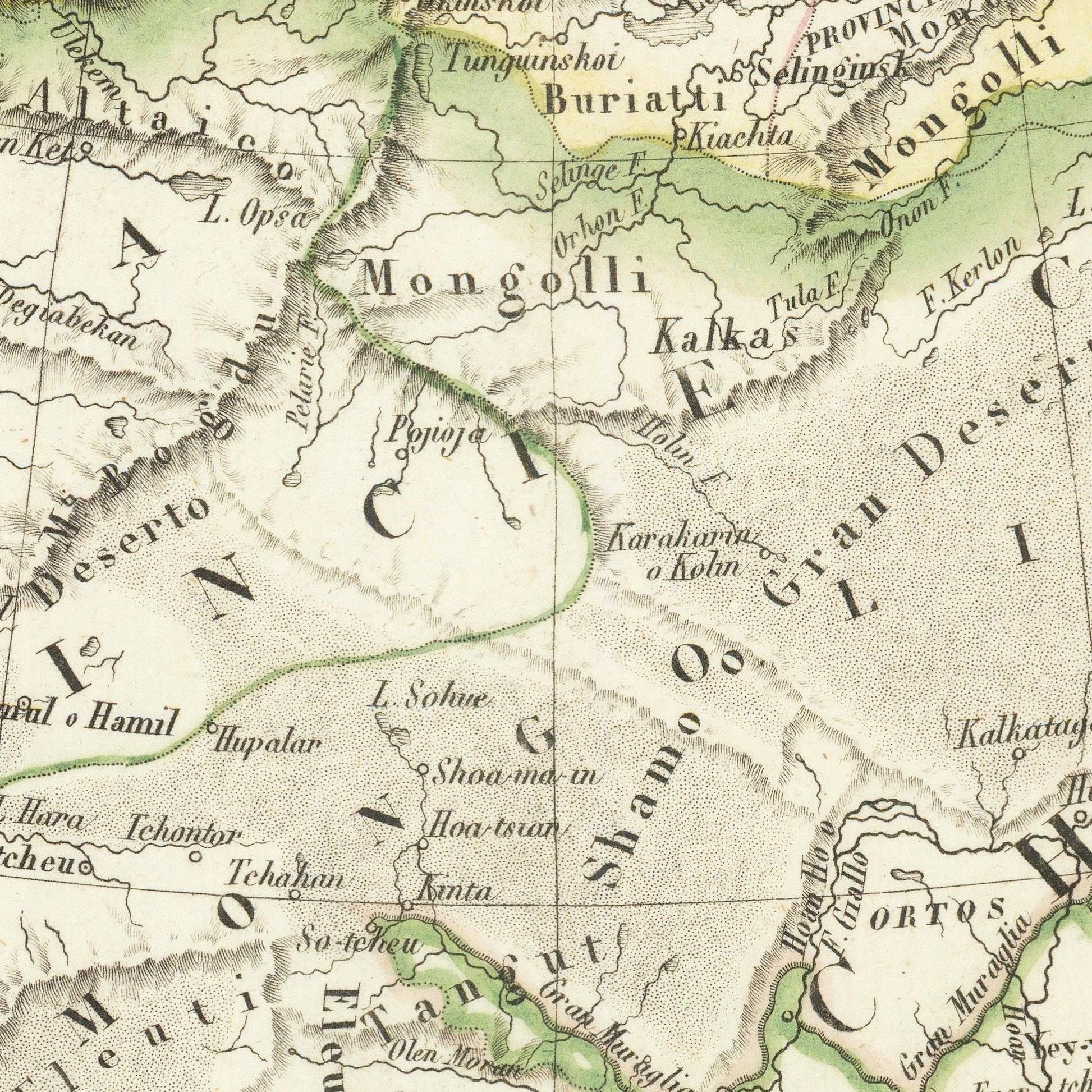 detail of the map from the centre 