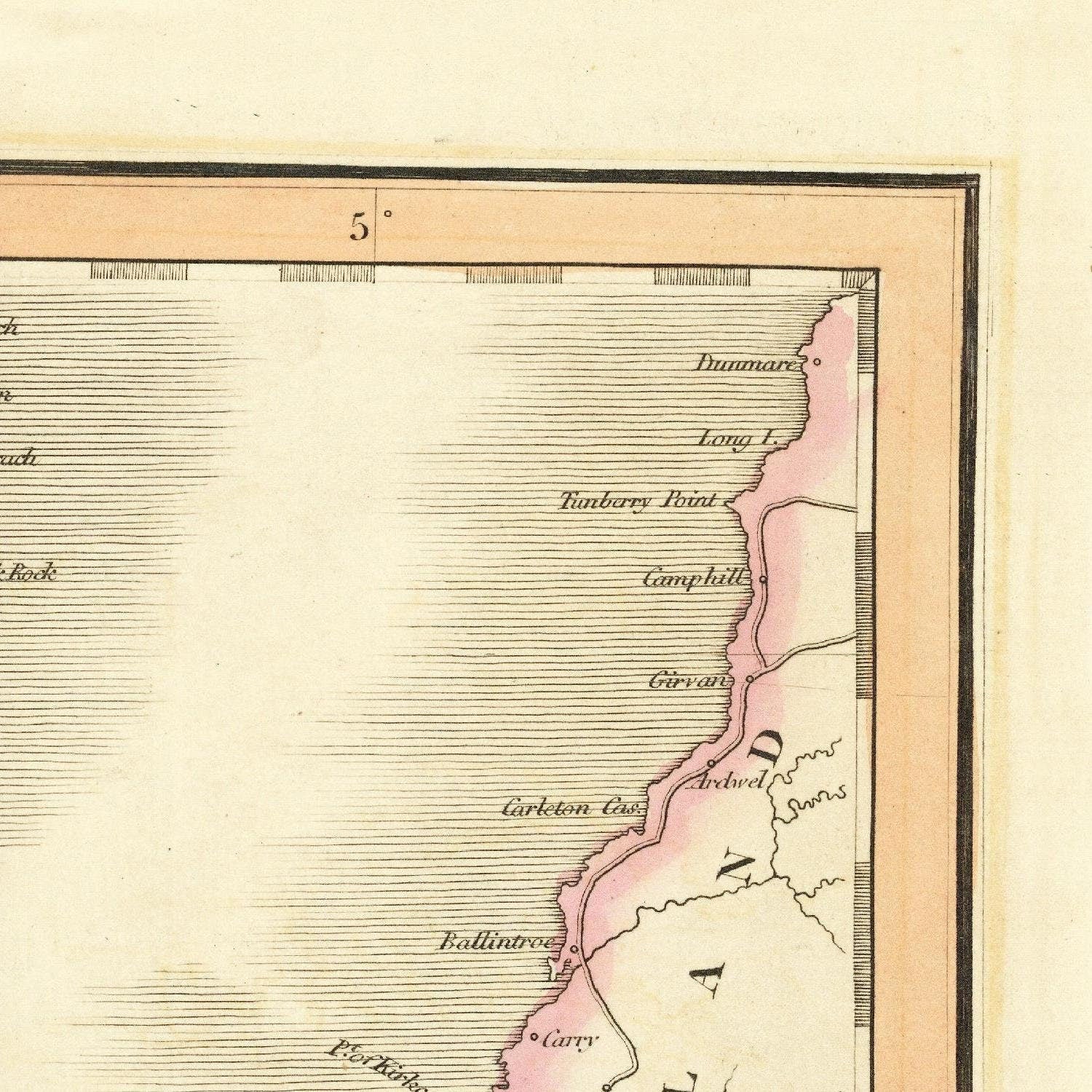 detail of the map from the top right corner