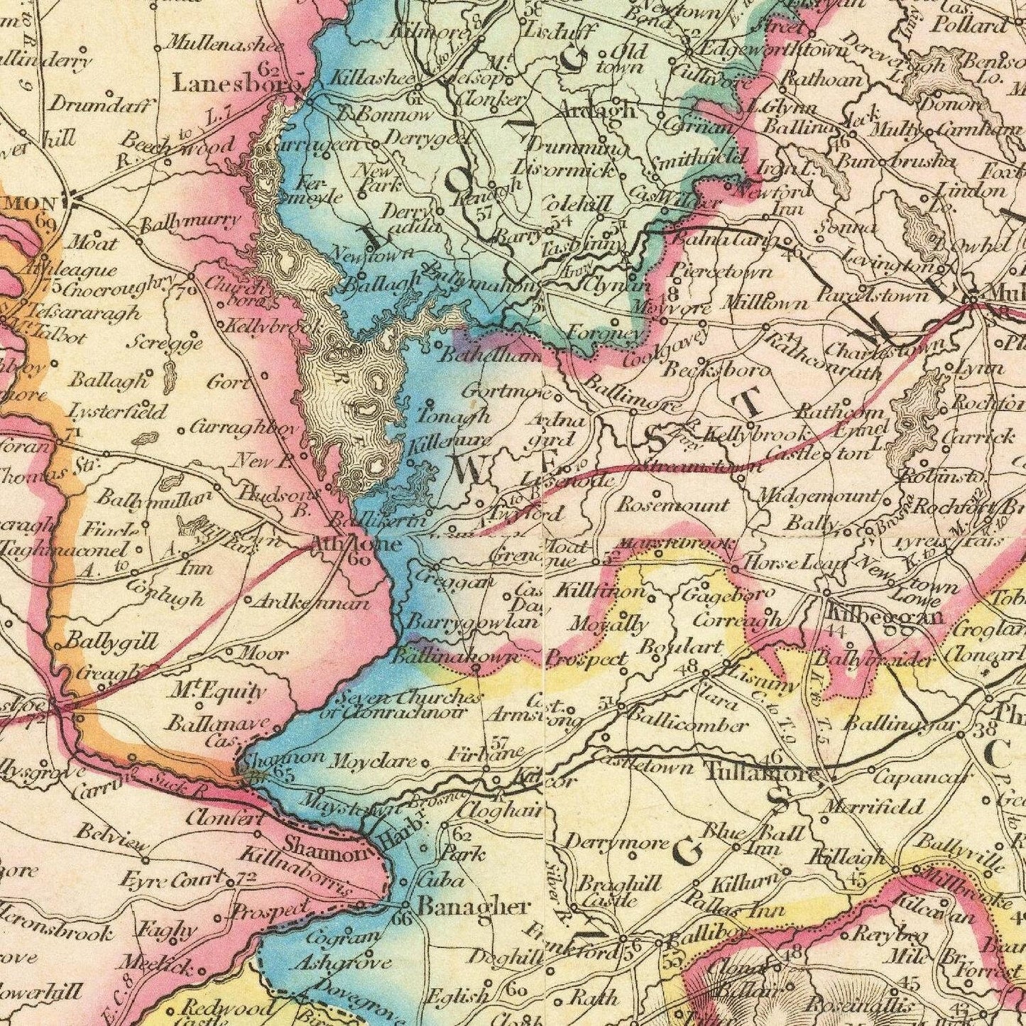 detail of the map from the centre 