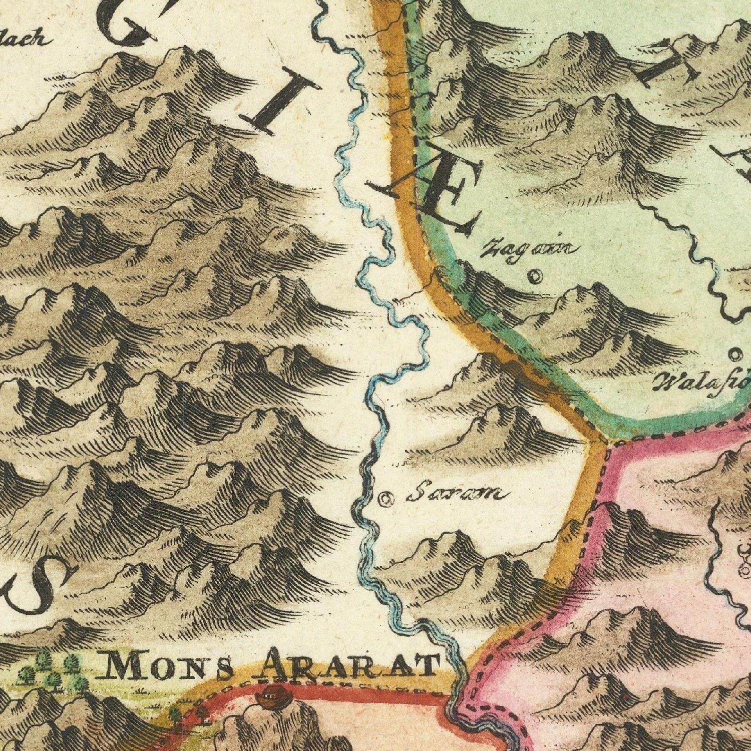 detail of the map from the centre 