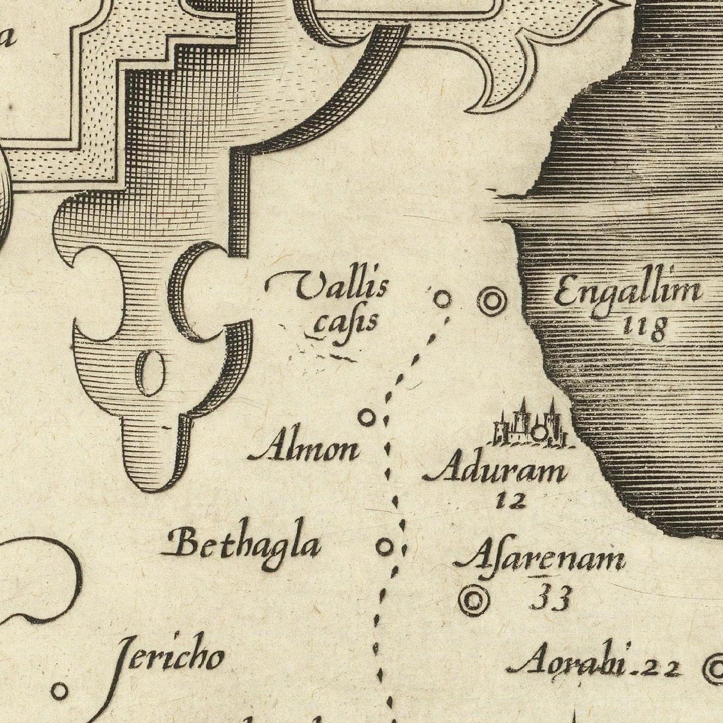 detail of the map from the centre left