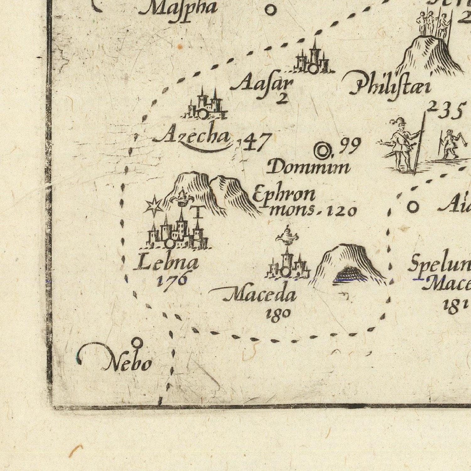 detail of the map from the bottom left corner