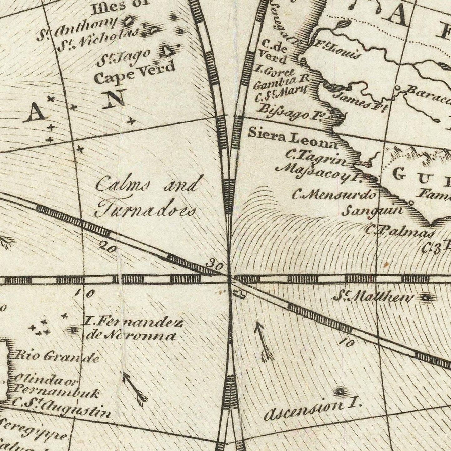 detail of the map from the centre 