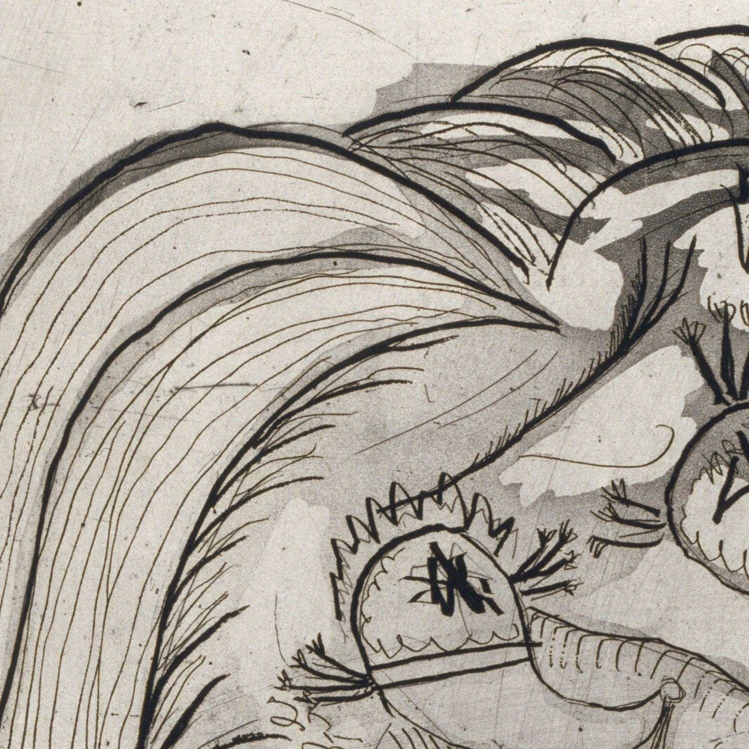 detail of the drawing reproduction from the centre left