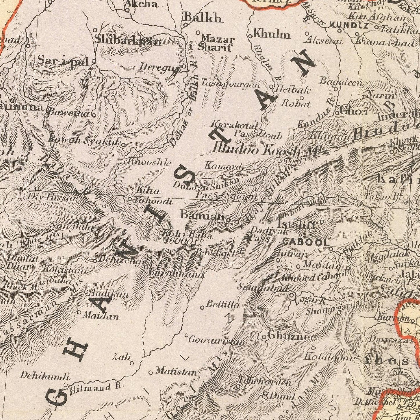 detail of the map from the centre left