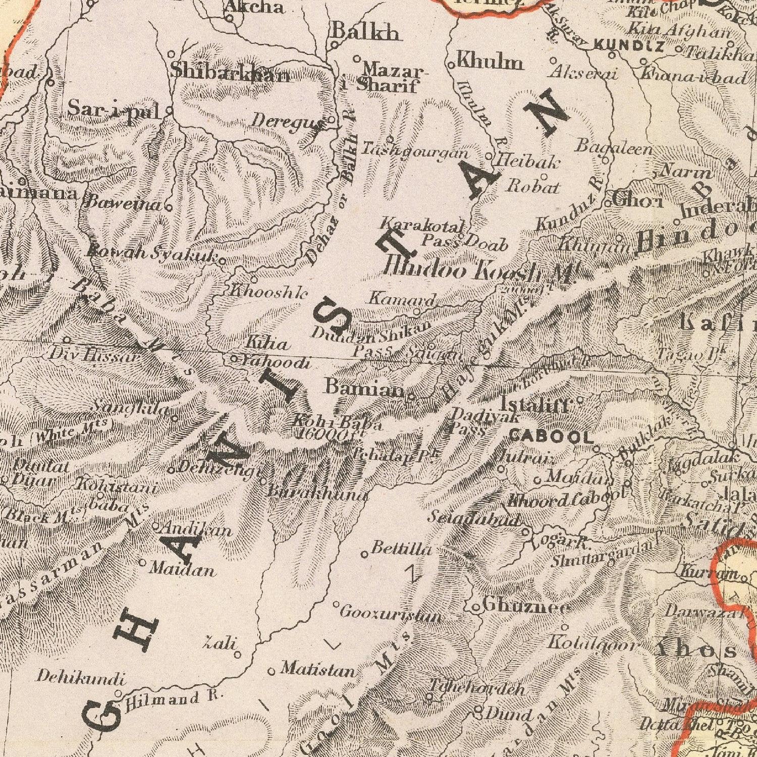 detail of the map from the centre left