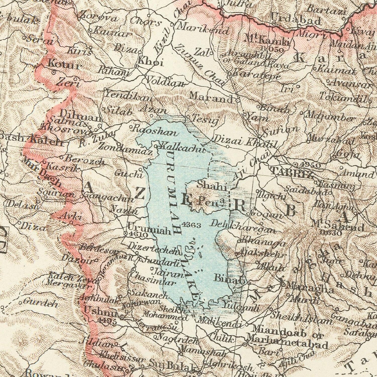 detail of the map from the centre left