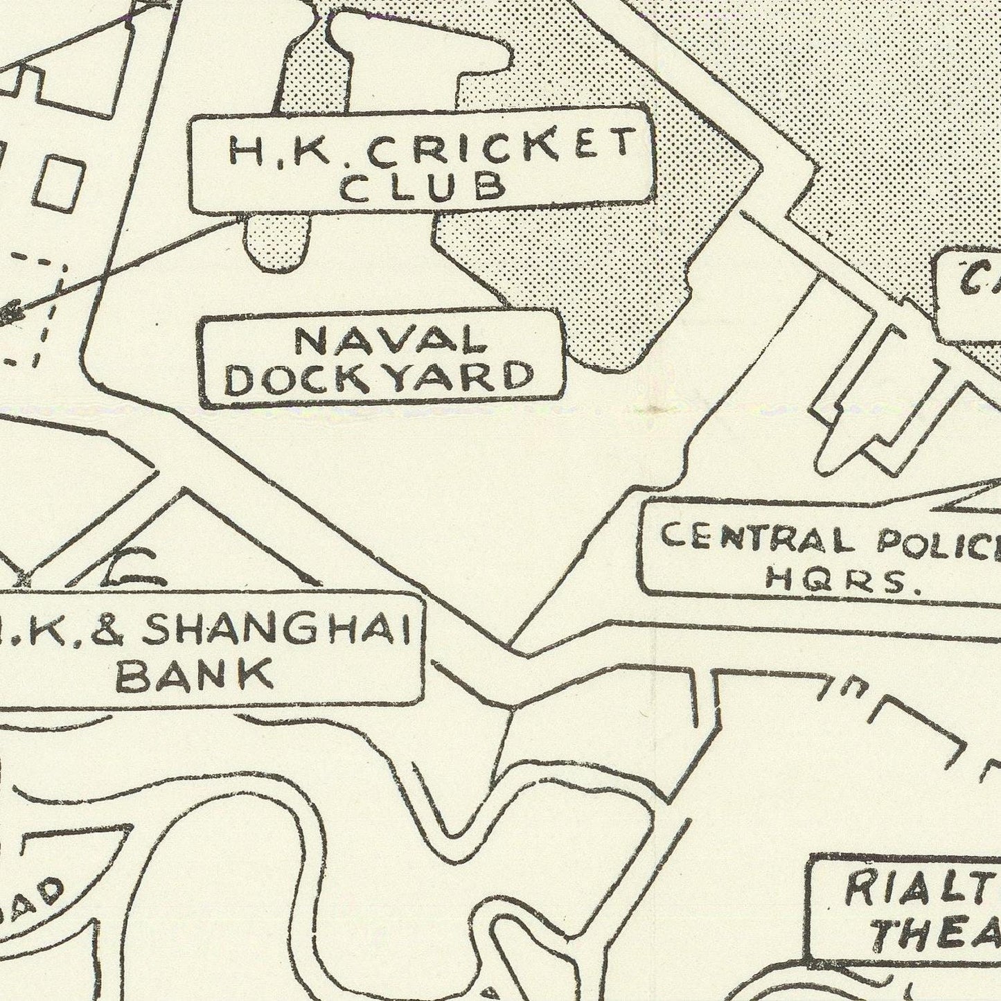 detail of the map from the centre 