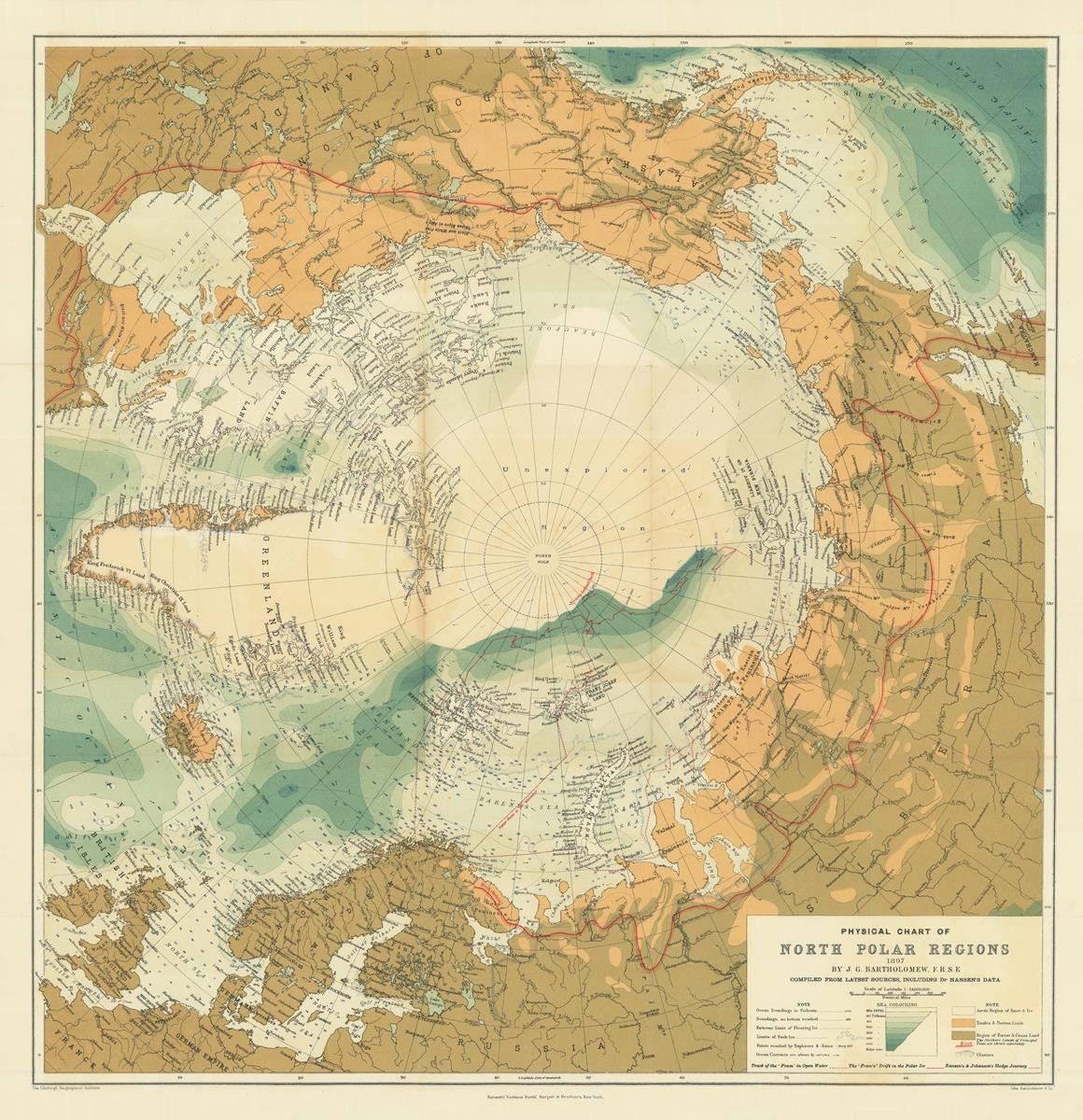 presentation of the map reproduction without a frame