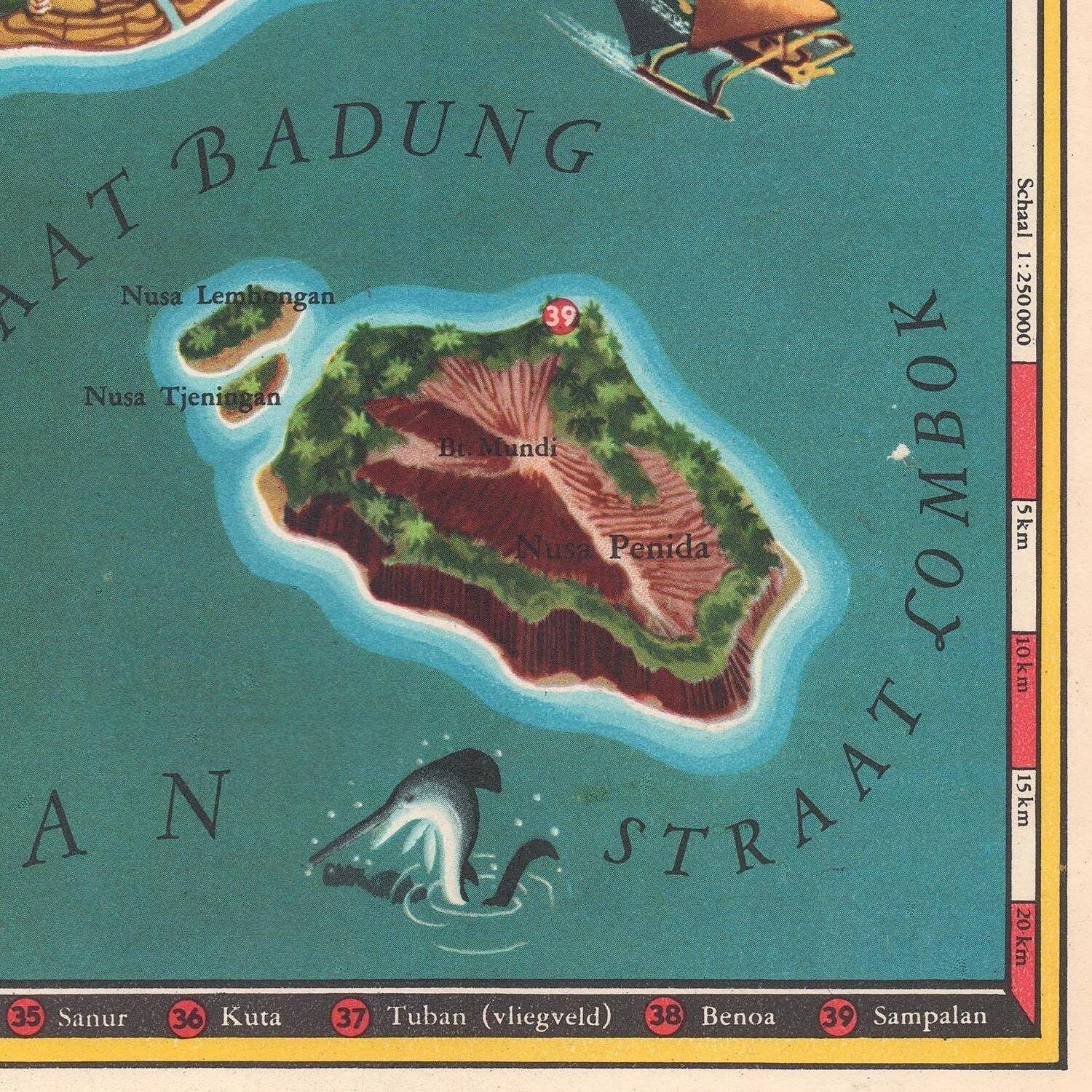 detail of the map from the bottom right corner