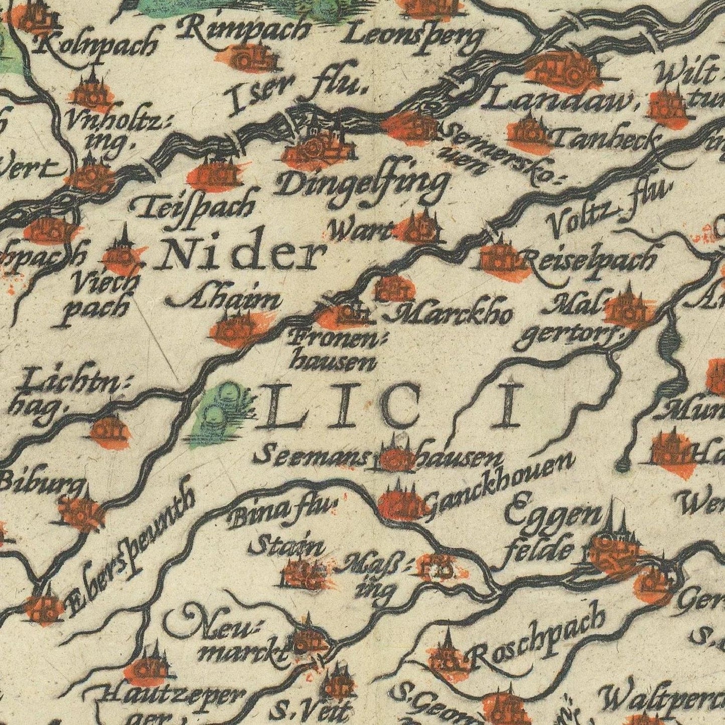 detail of the map from the centre 