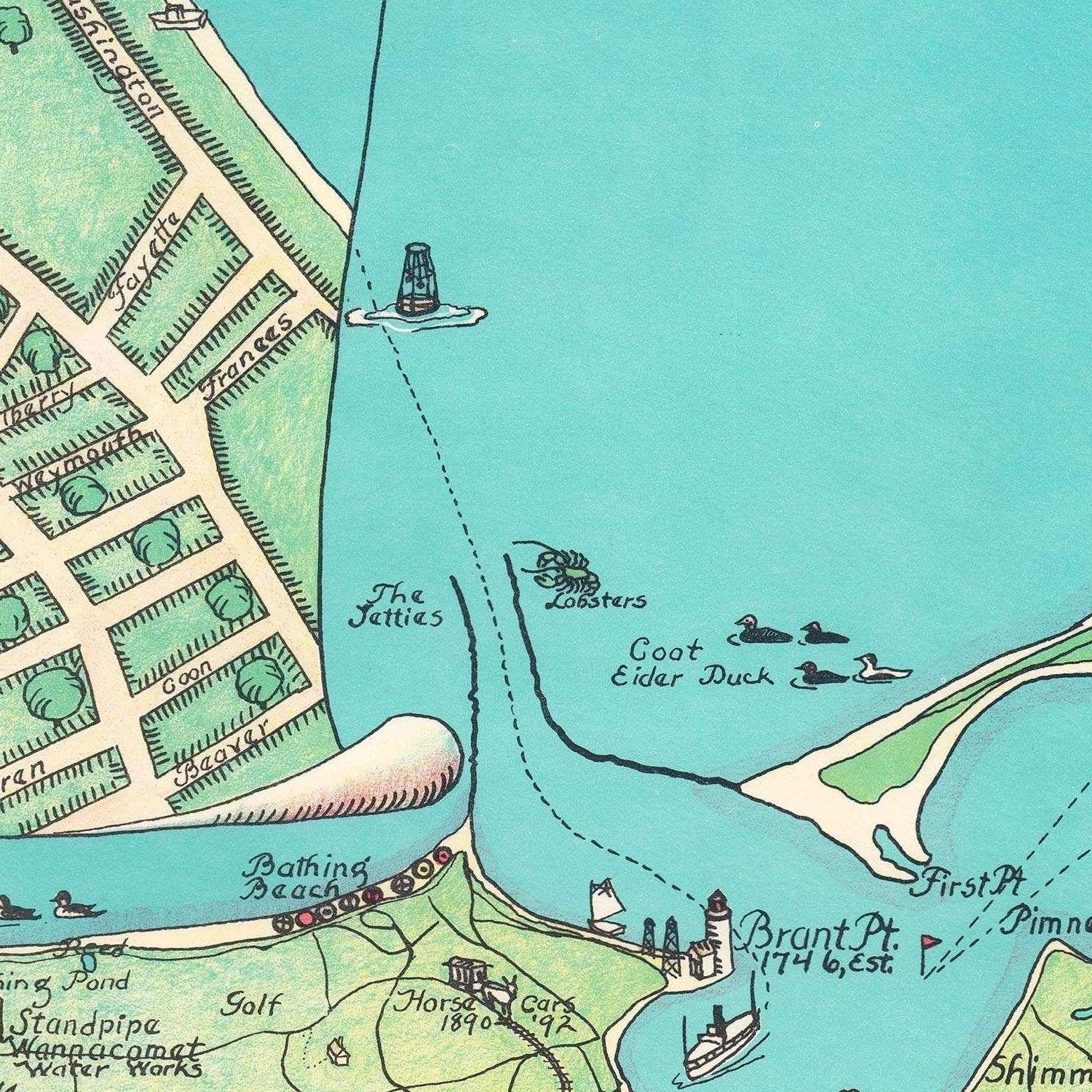 detail of the map from the centre 