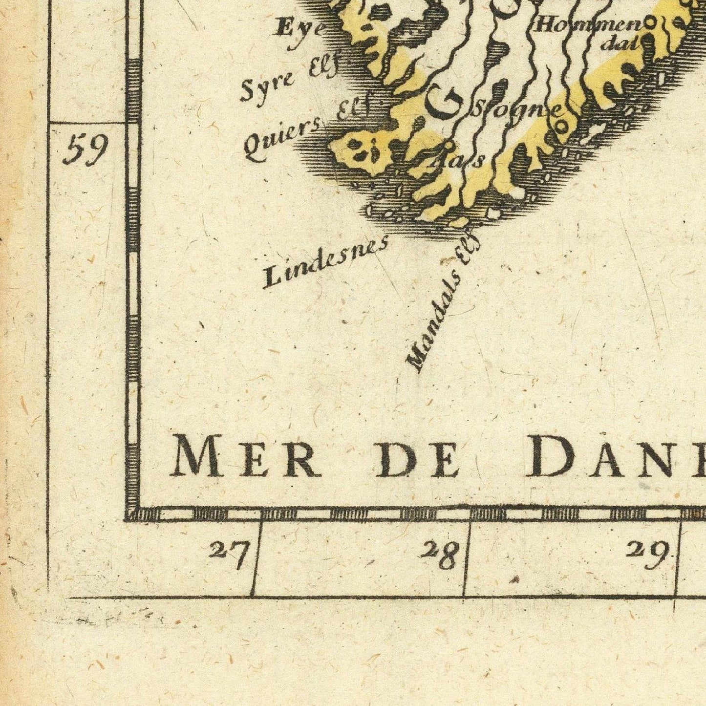 detail of the map from the bottom left corner