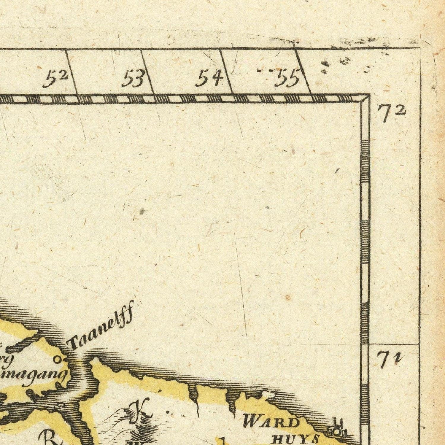 detail of the map from the top right corner