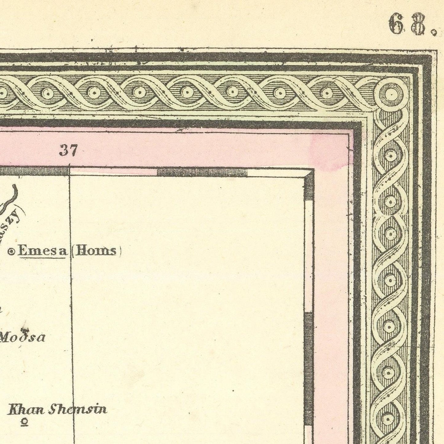 Antique map of Palestine, 1836